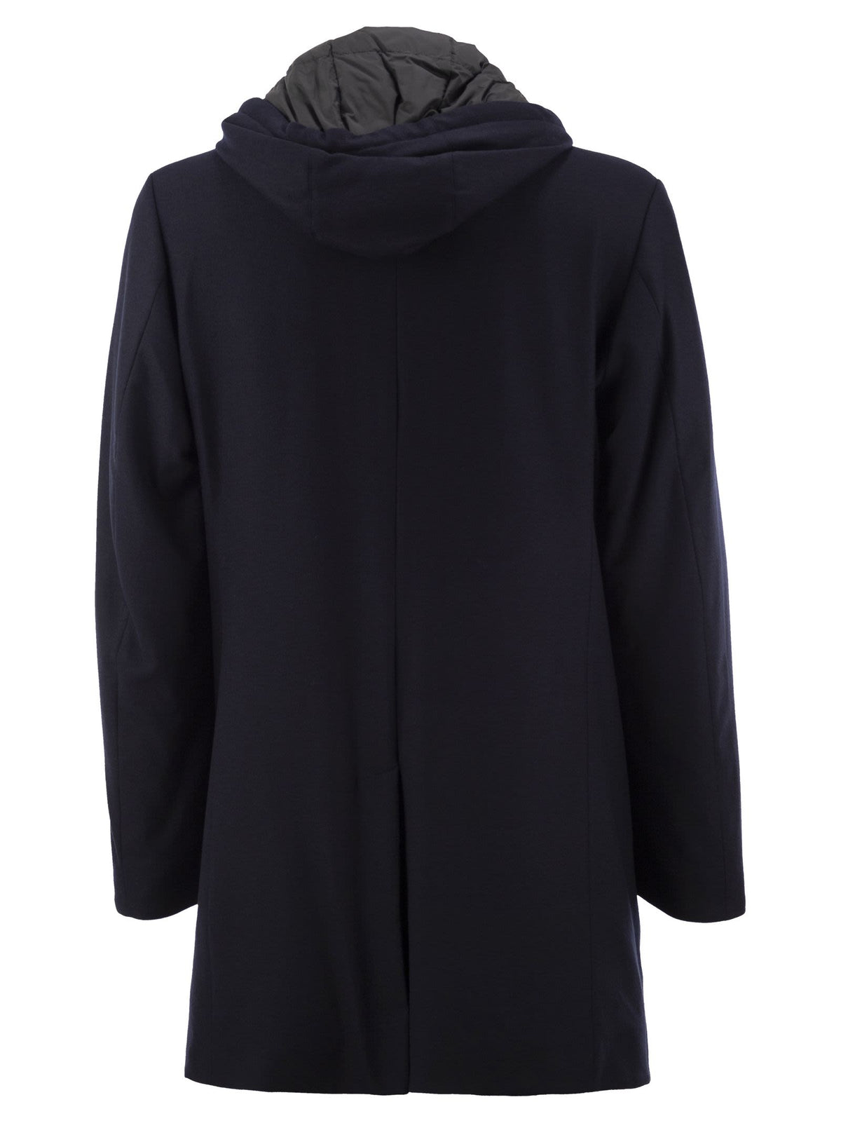 Montecore Men Stretch Virgin Wool Coat With Hood And Detachable Inner Bib MONTECORE