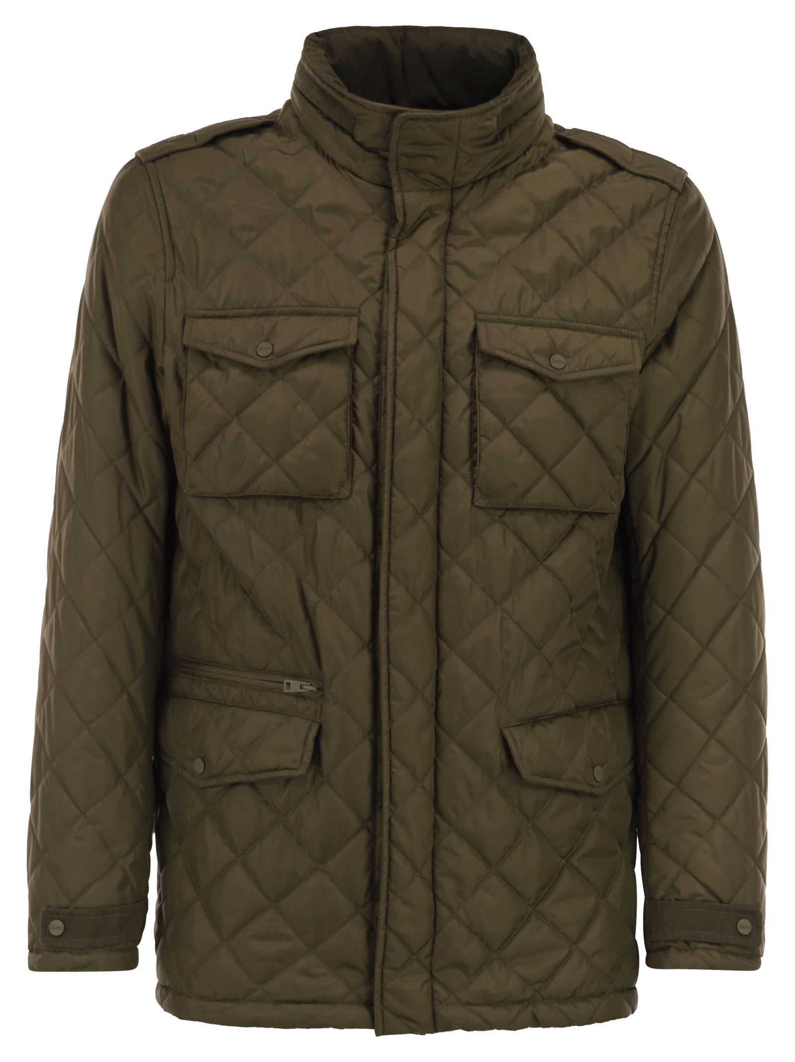 Herno Men Field Jacket With Diamond Quilting HERNO