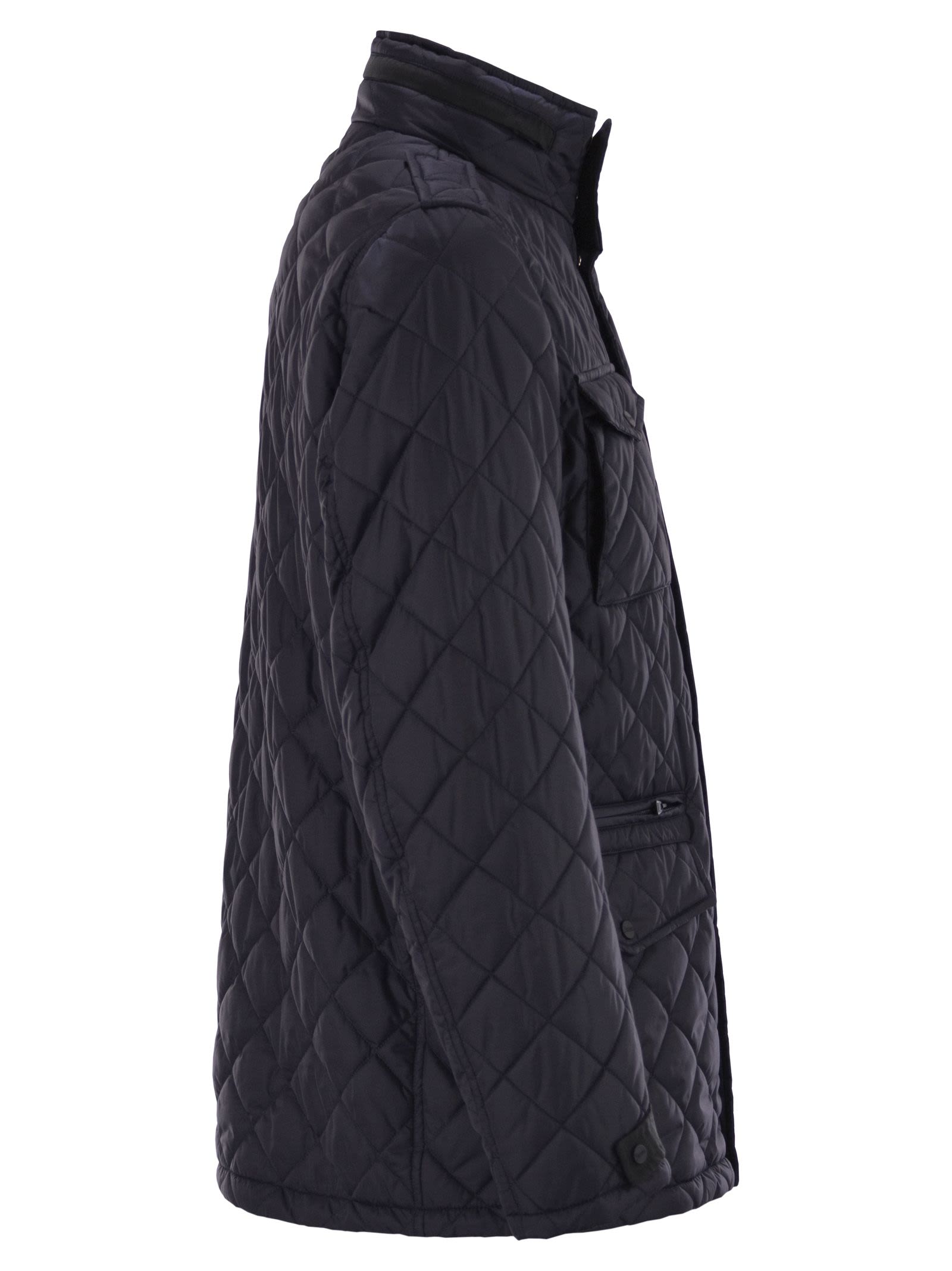 Herno Men Field Jacket With Diamond Quilting HERNO
