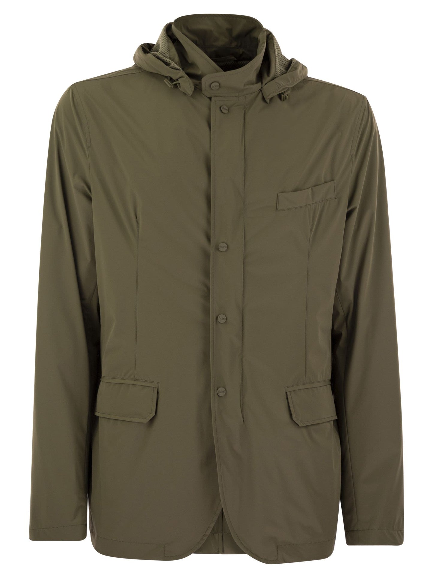 Herno Men Technical Fabric Jacket With Hood HERNO