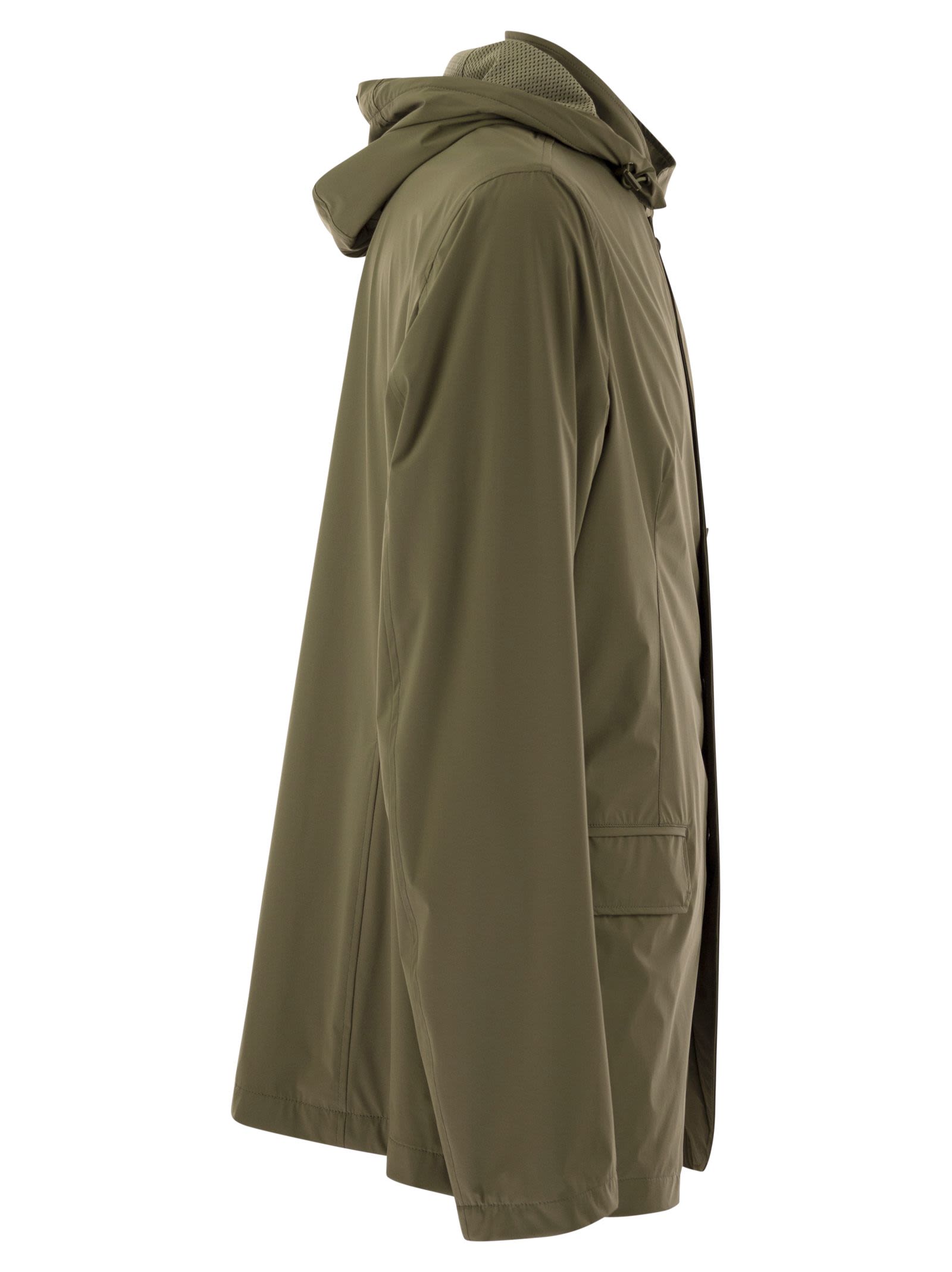 Herno Men Technical Fabric Jacket With Hood HERNO