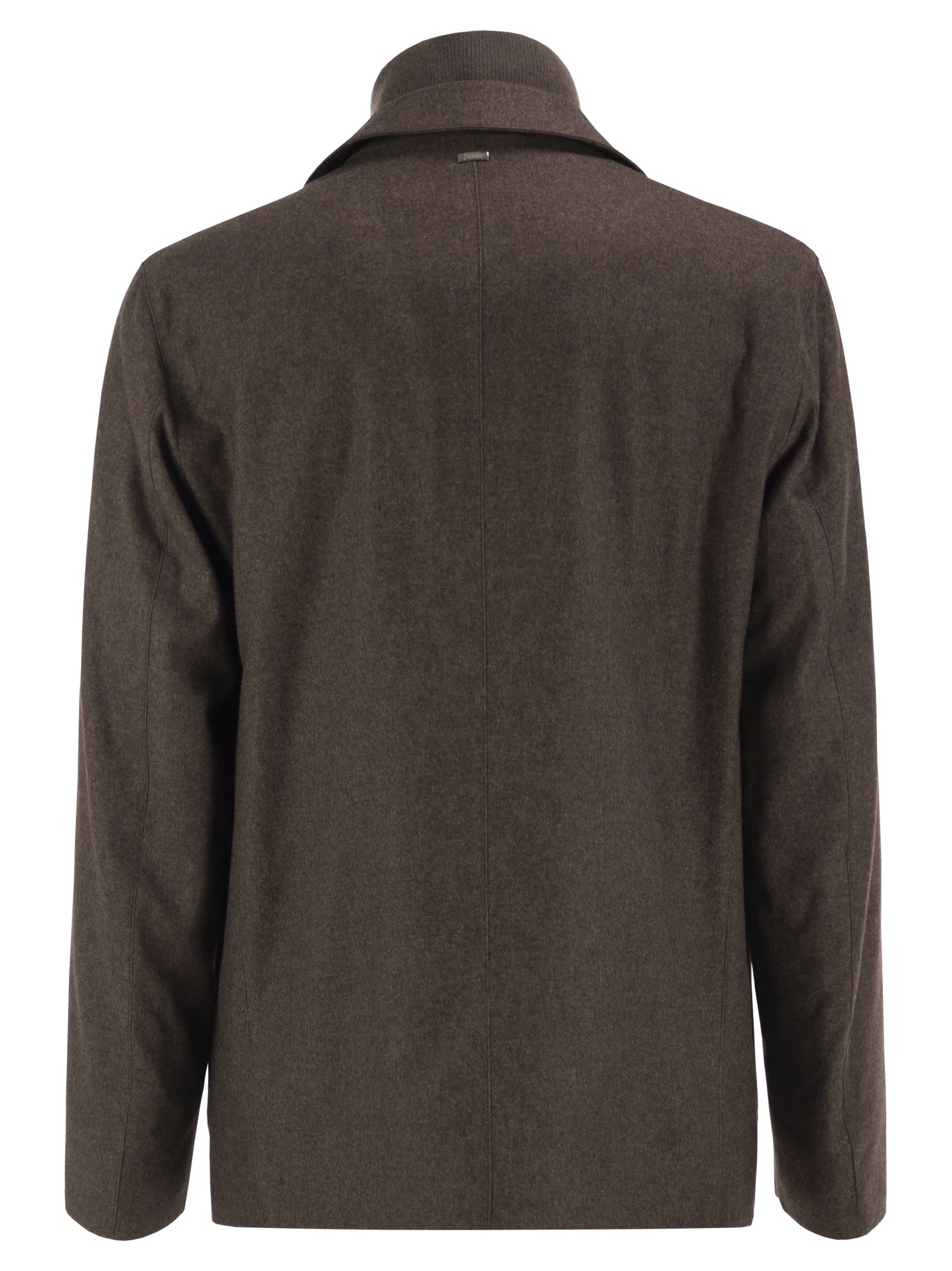 Herno Men Silk And Cashmere Tailored Jacket With Removable Inner Bib HERNO