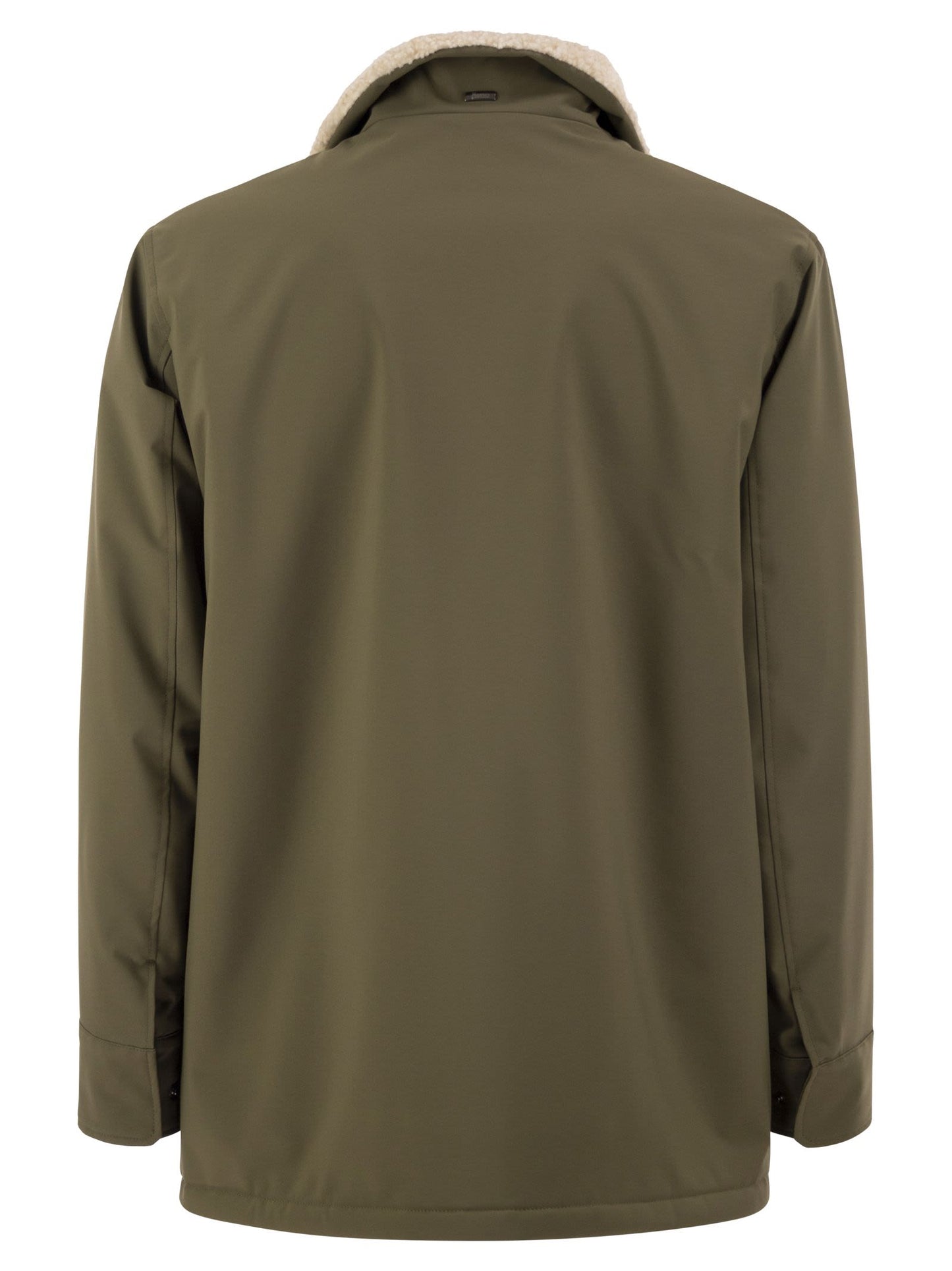 Herno Men Soft Shell Coat With Shearling-Effect Lining HERNO