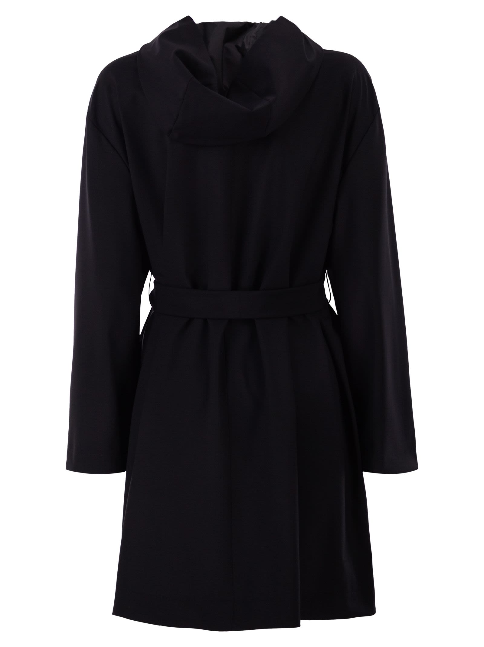 Herno Women Reversible Coat With Hood In Stretch Wool And Nylon HERNO