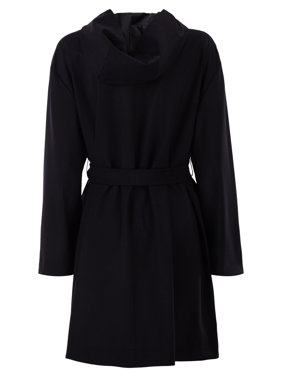 Herno Women Reversible Coat With Hood In Stretch Wool And Nylon