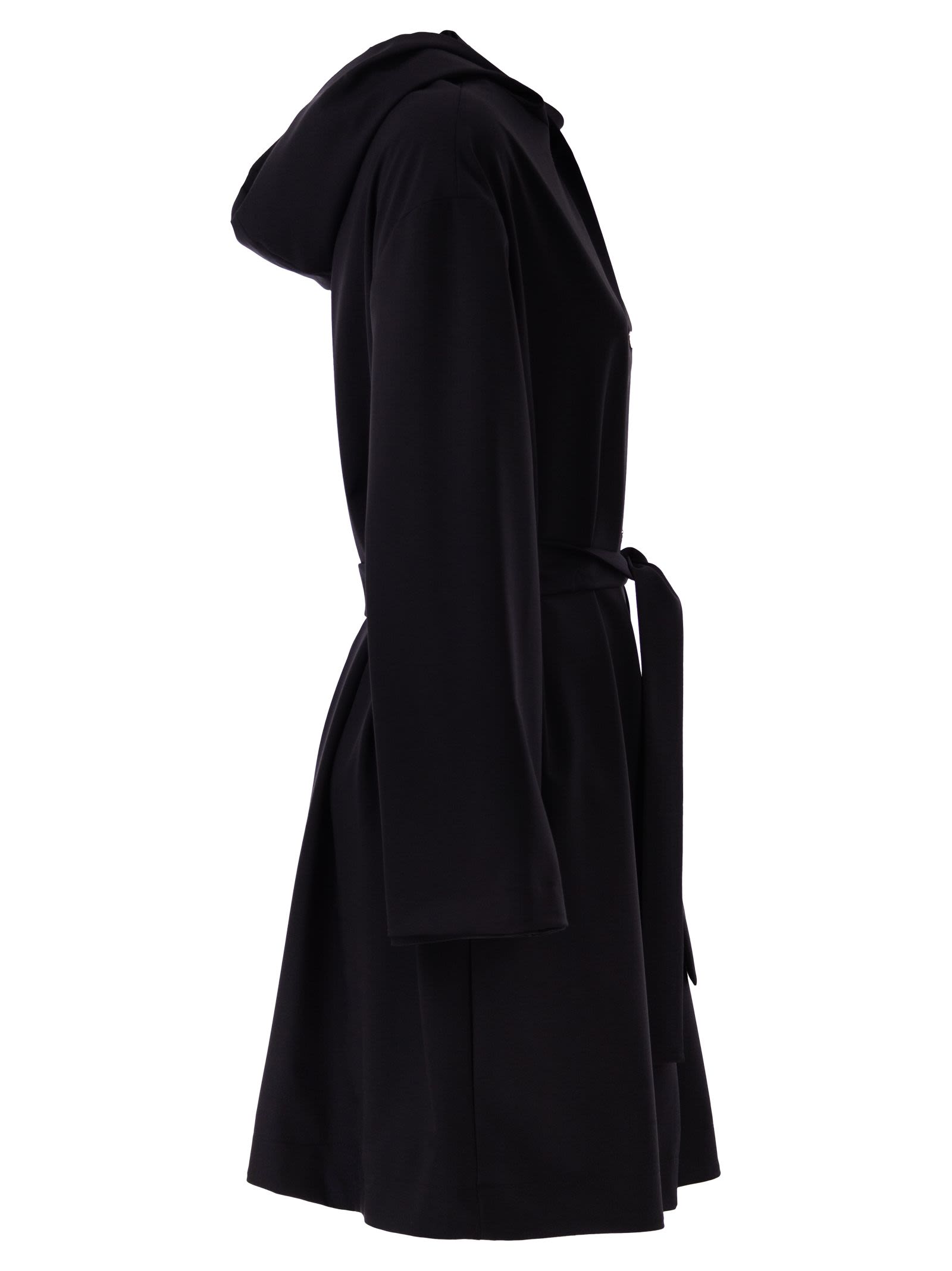 Herno Women Reversible Coat With Hood In Stretch Wool And Nylon HERNO