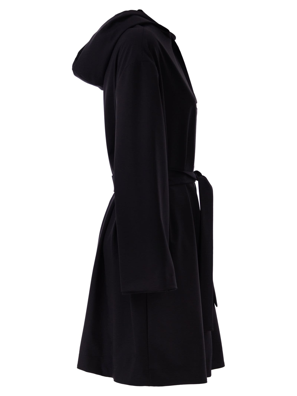 Herno Women Reversible Coat With Hood In Stretch Wool And Nylon