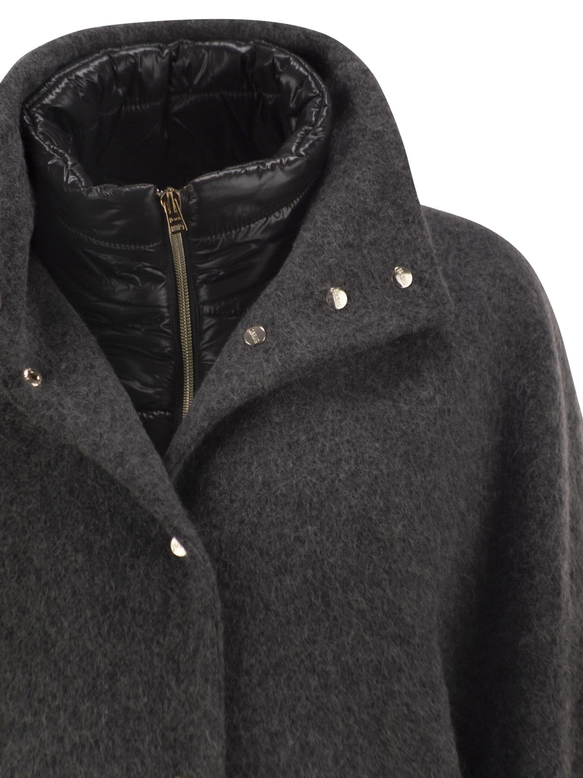 Herno Women Alpaca-Blend Coat With Fringes And Padded Insert HERNO