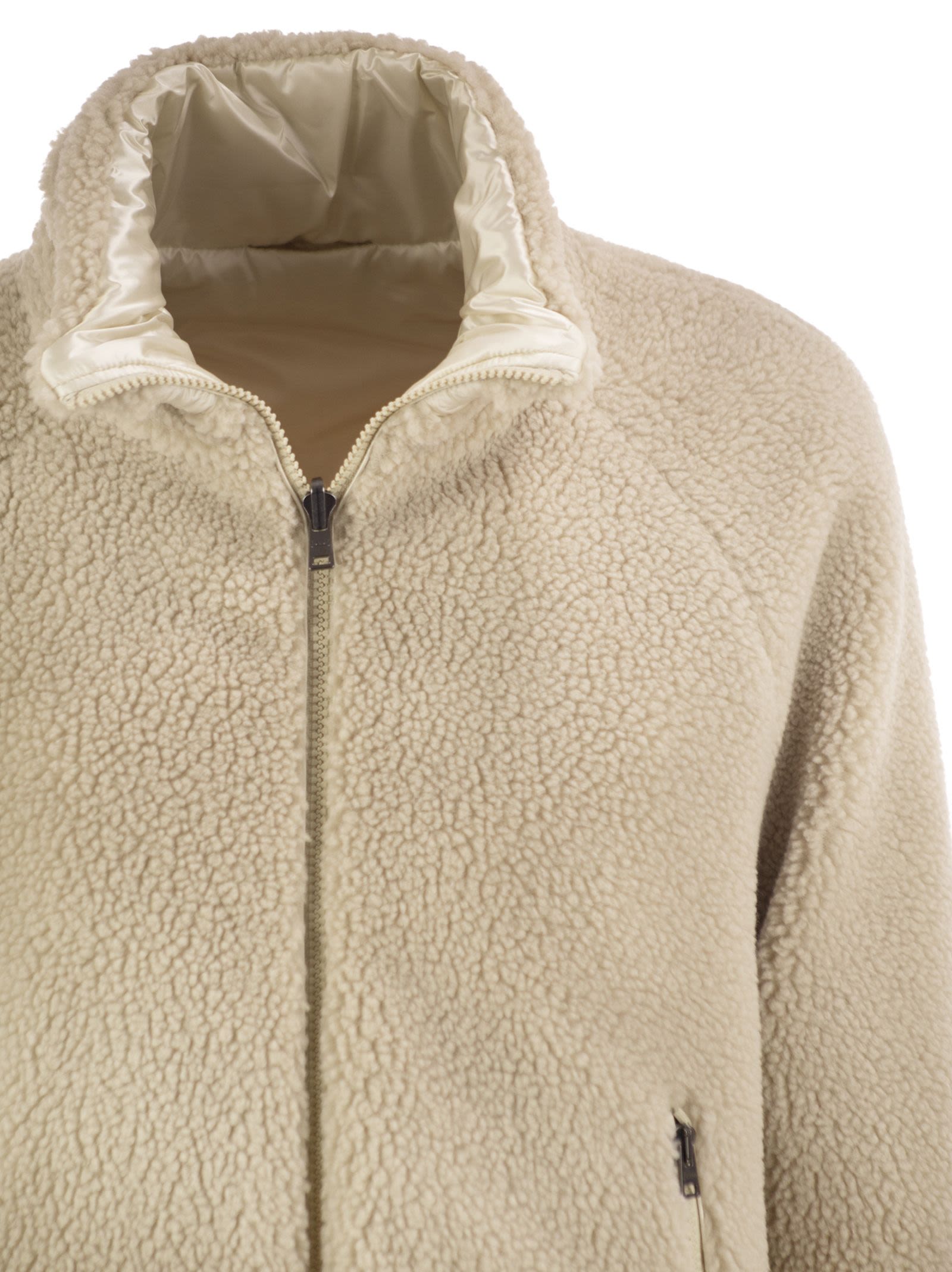 Herno Women Reversible Teddy Fleece And Technical Nylon Jacket HERNO