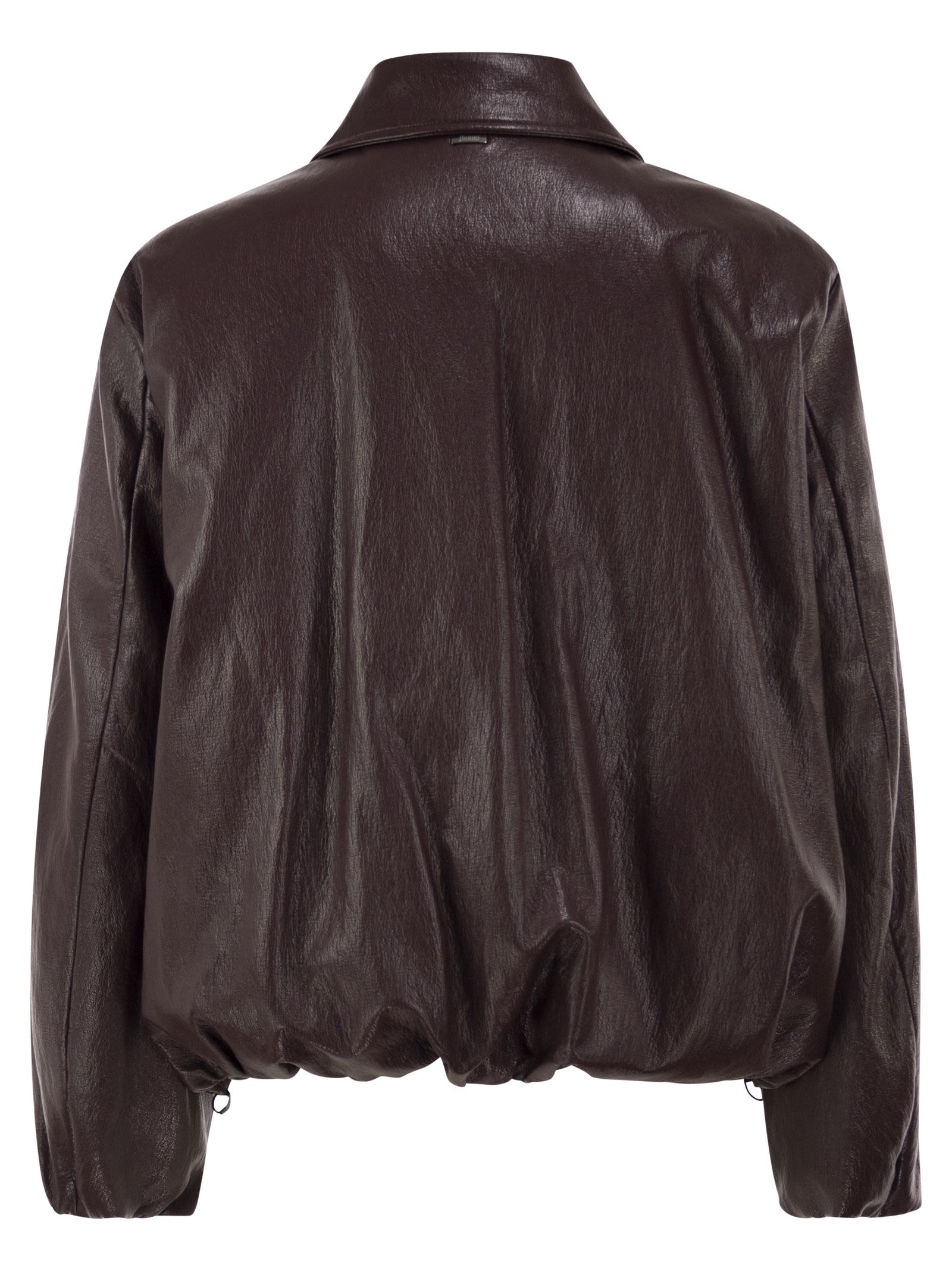 Herno Women Faux Leather-Effect Padded Bomber Jacket HERNO
