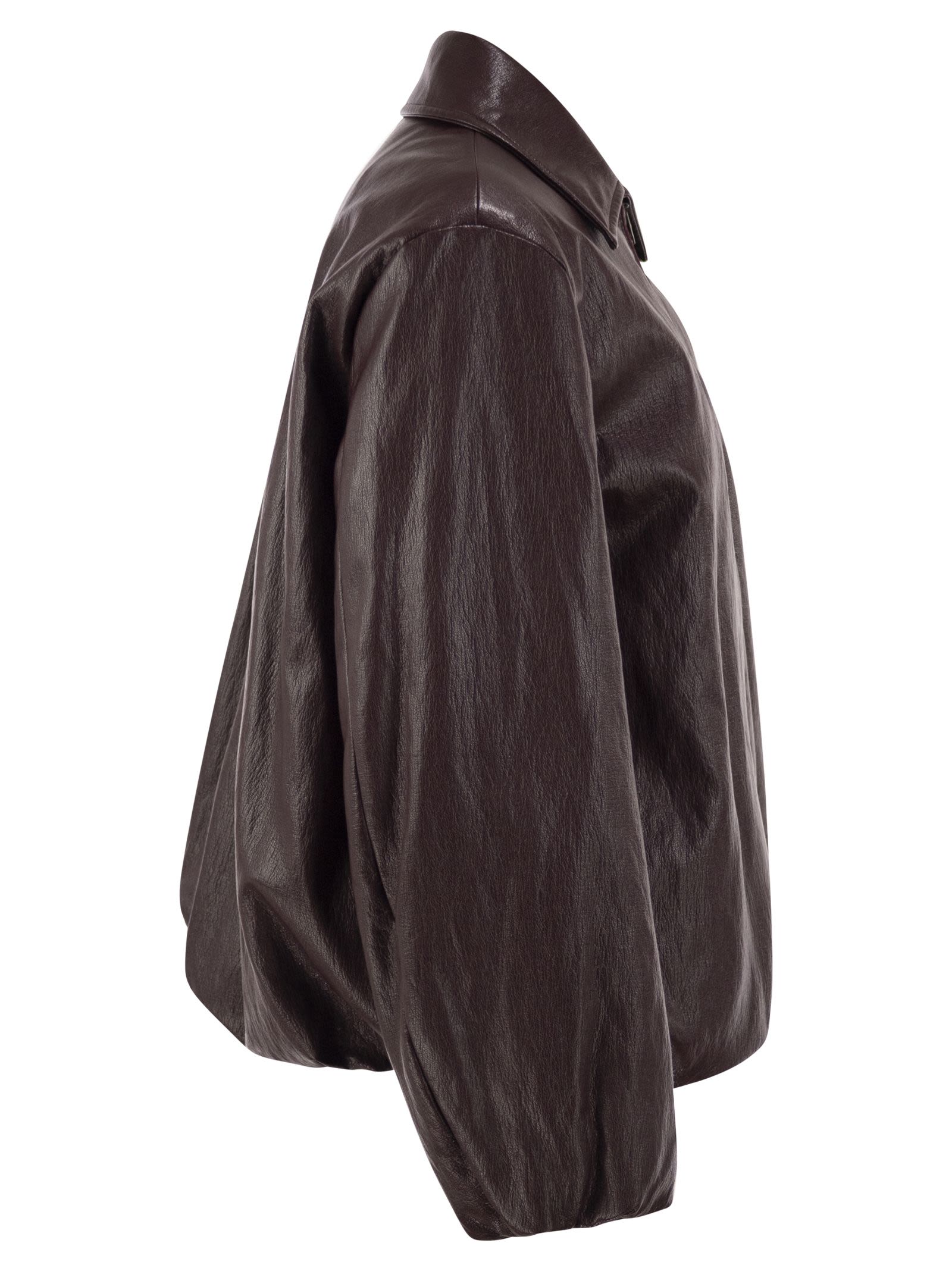 Herno Women Faux Leather-Effect Padded Bomber Jacket HERNO