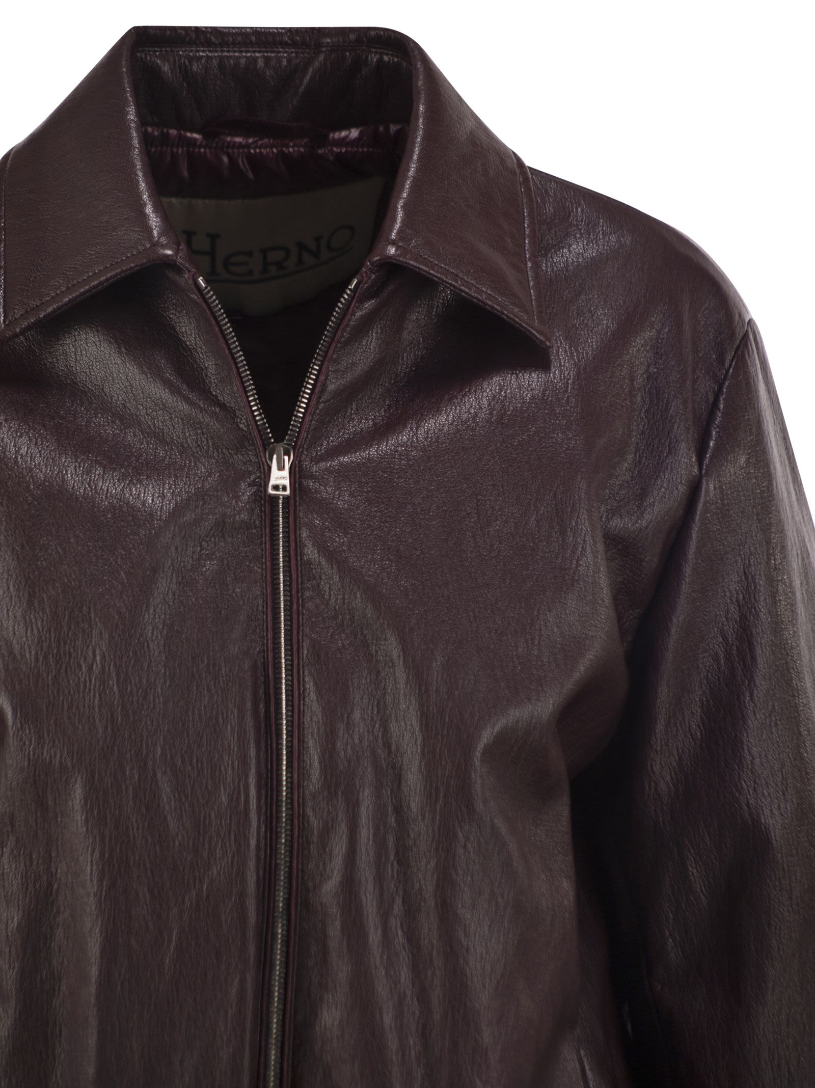 Herno Women Faux Leather-Effect Padded Bomber Jacket HERNO