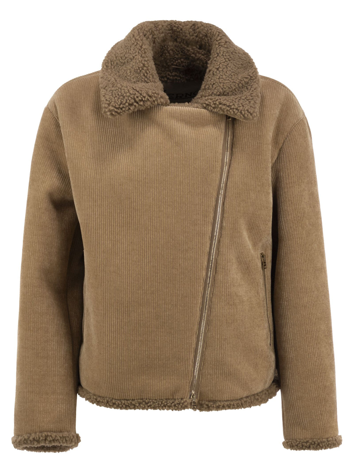 Herno Women Corduroy Jacket With Faux Shearling Details HERNO