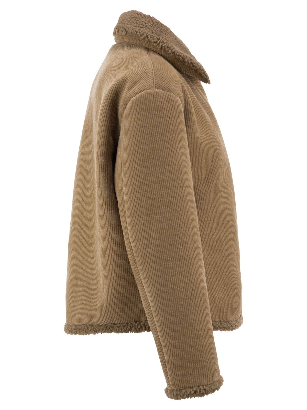 Herno Women Corduroy Jacket With Faux Shearling Details HERNO