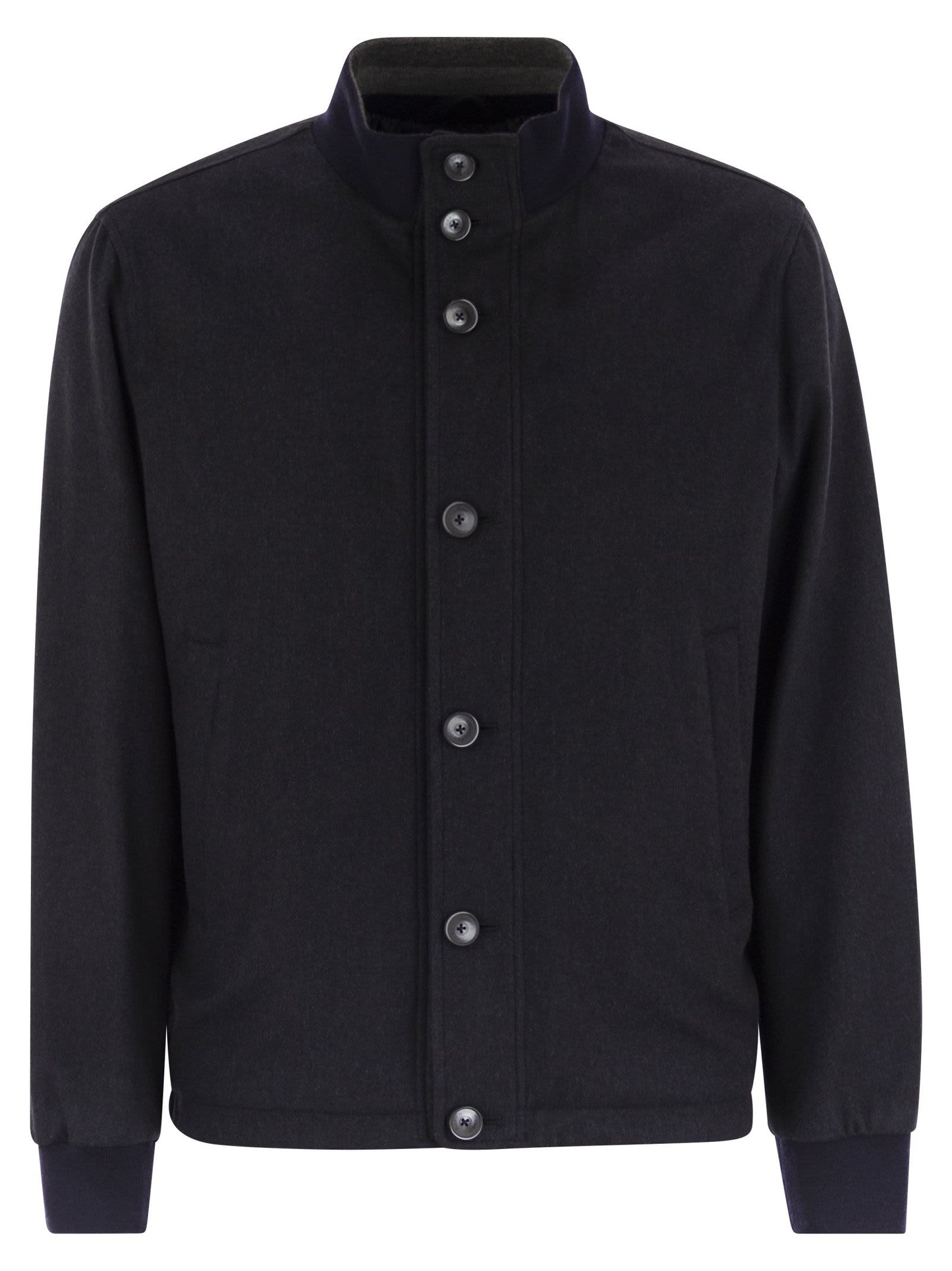 Herno Men Silk And Cashmere Bomber Jacket HERNO