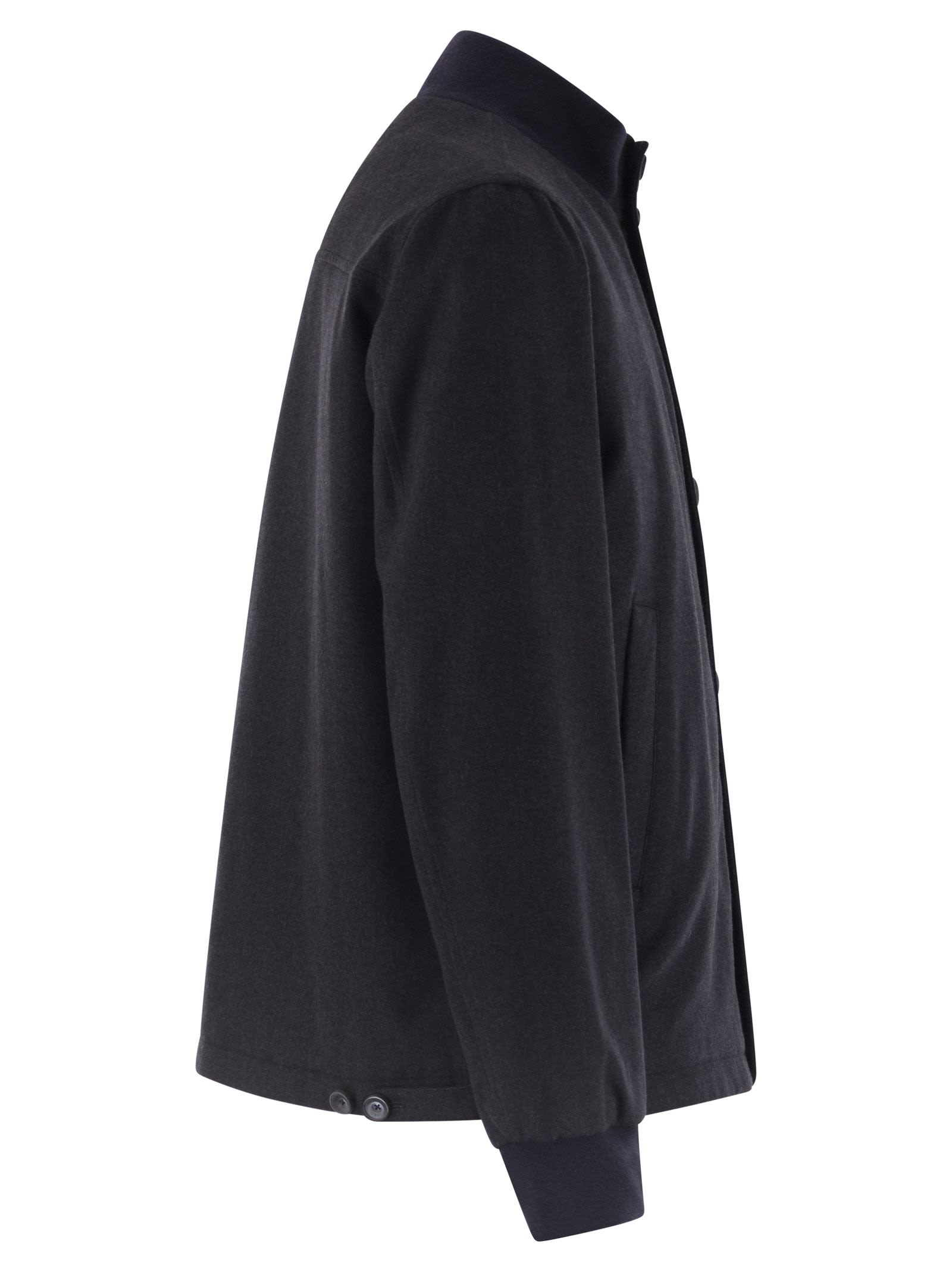 Herno Men Silk And Cashmere Bomber Jacket HERNO