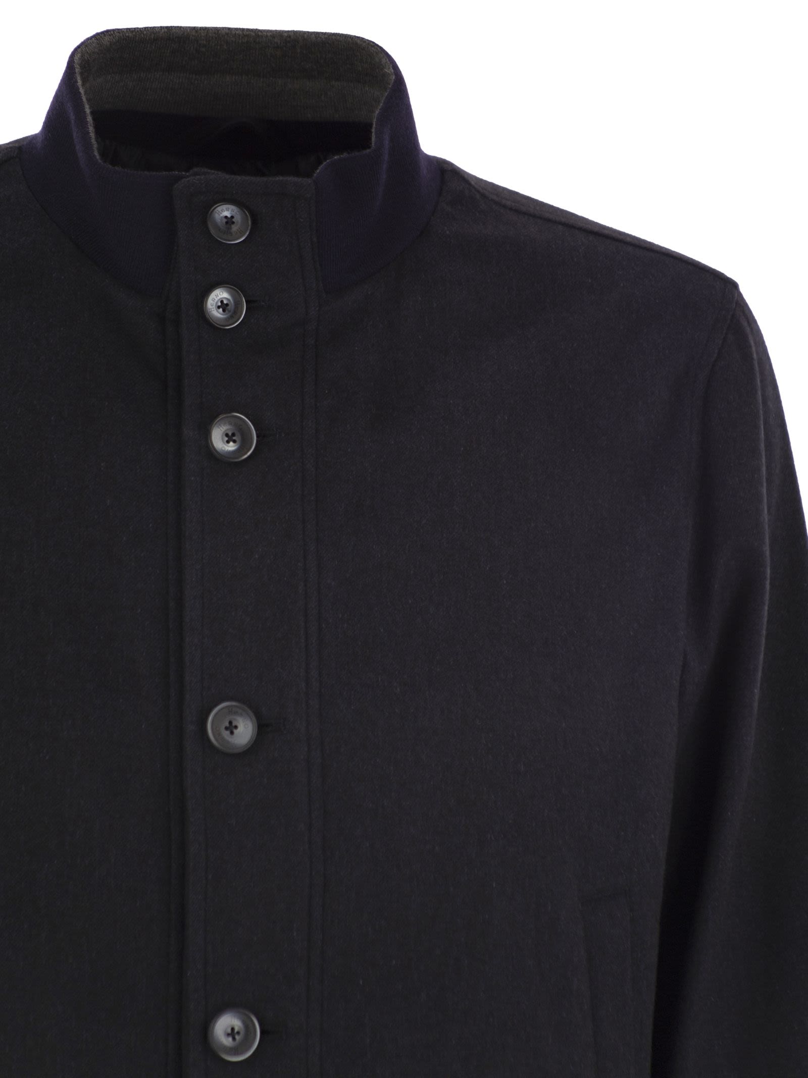 Herno Men Silk And Cashmere Bomber Jacket HERNO