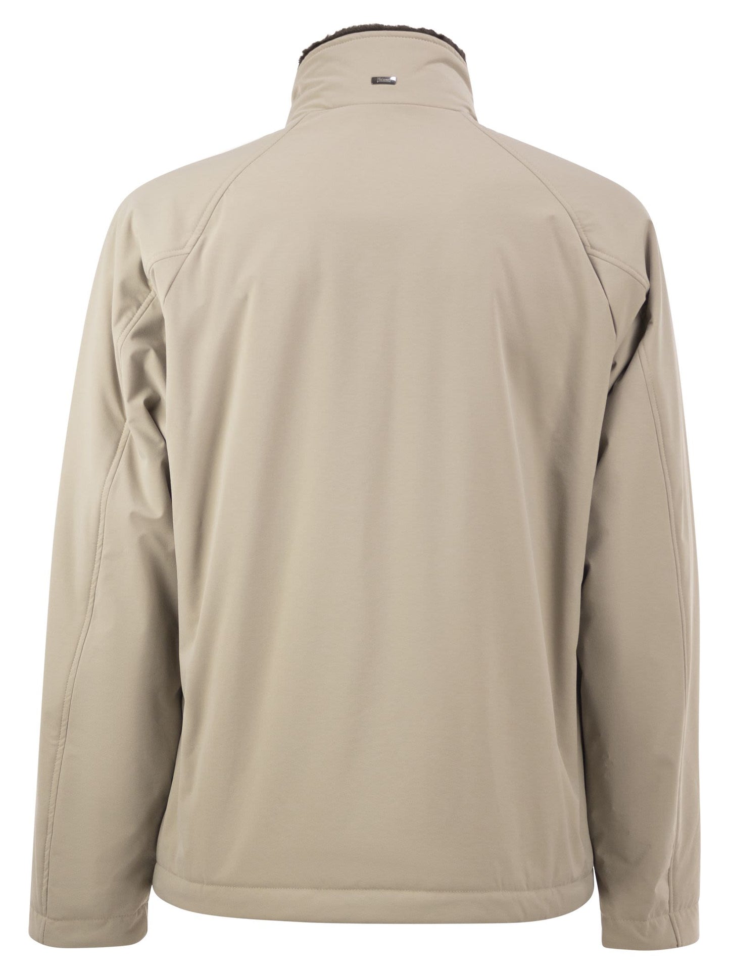 Herno Men Padded Technical Jacket With Stand Collar And Faux Fur Lining HERNO