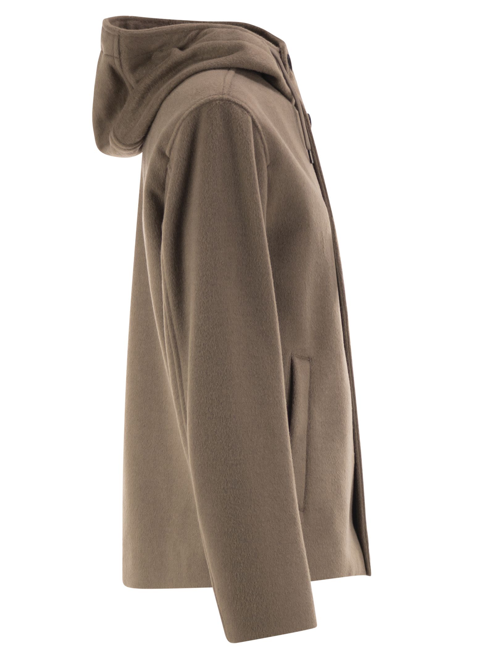 Herno Men Wool-Effect Hooded Jacket HERNO