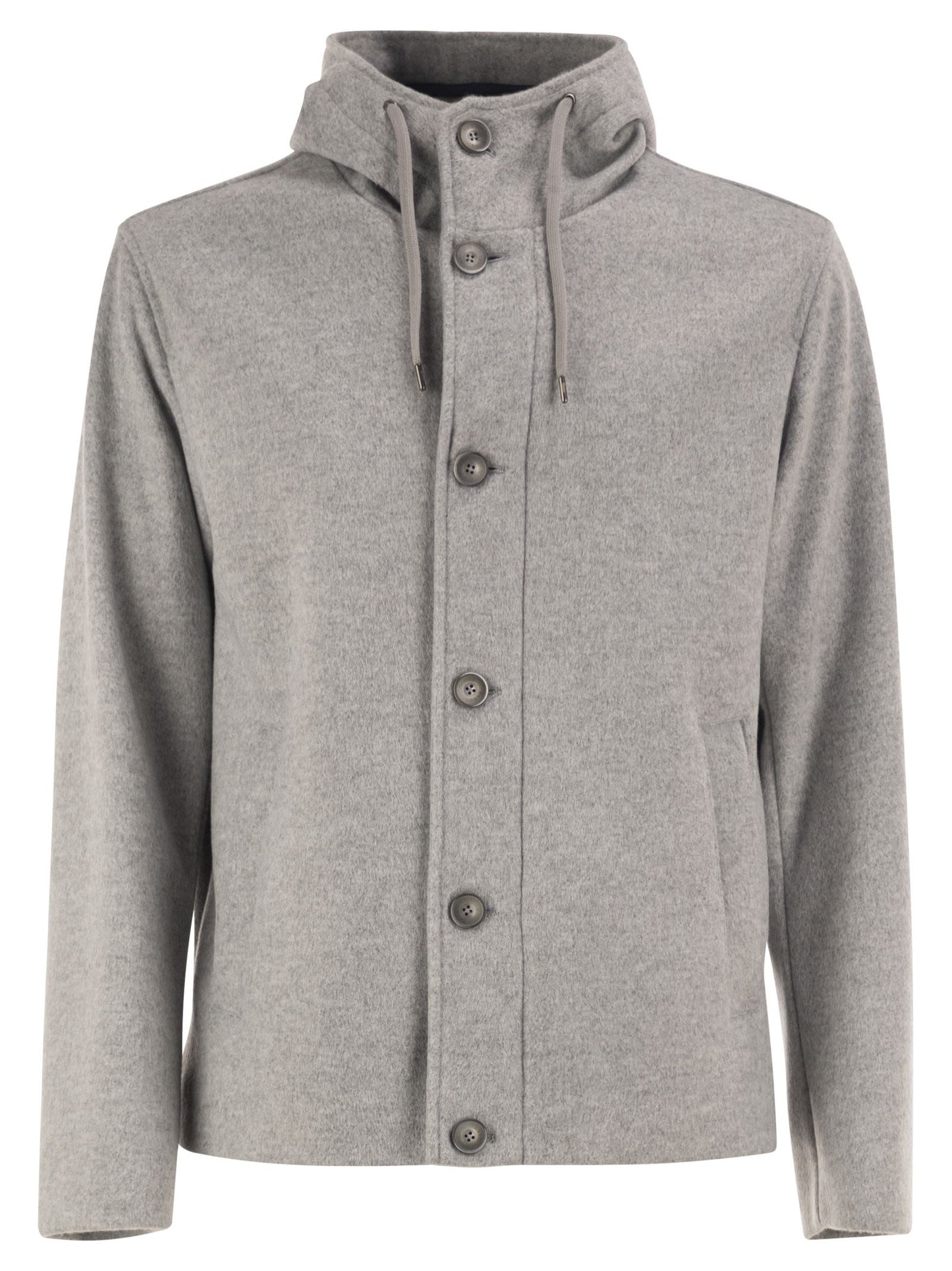 Herno Men Wool-Effect Hooded Jacket HERNO