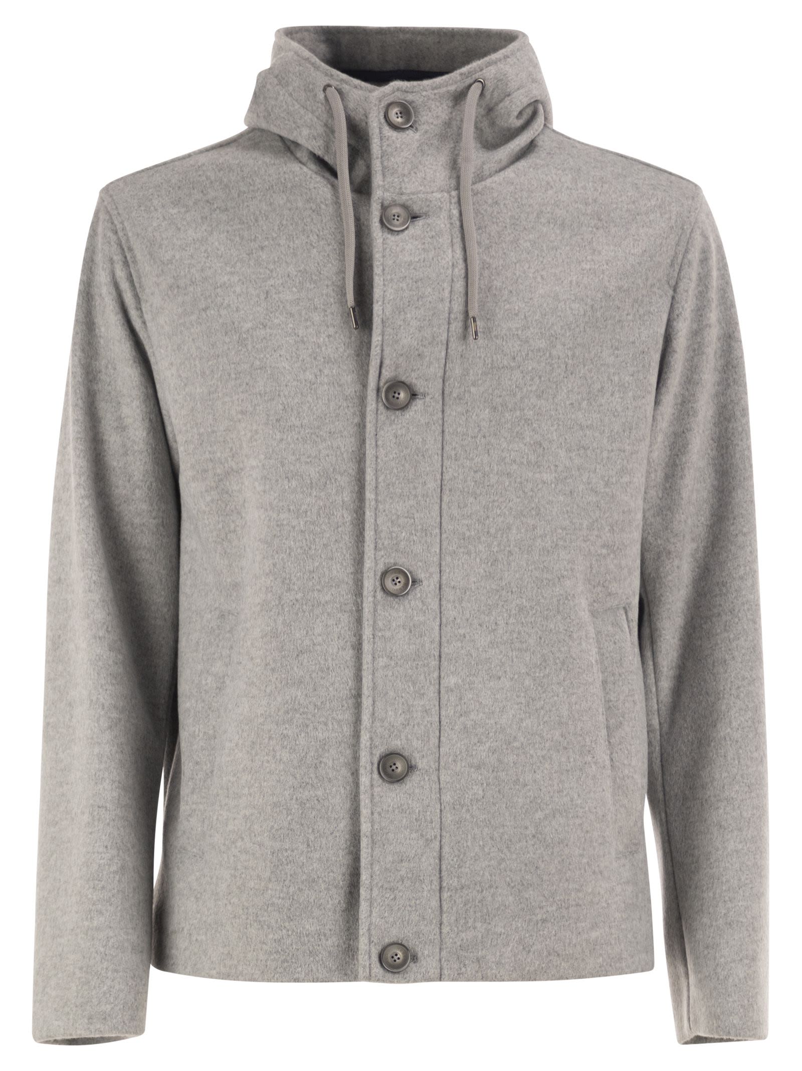 Herno Men Wool-Effect Hooded Jacket HERNO