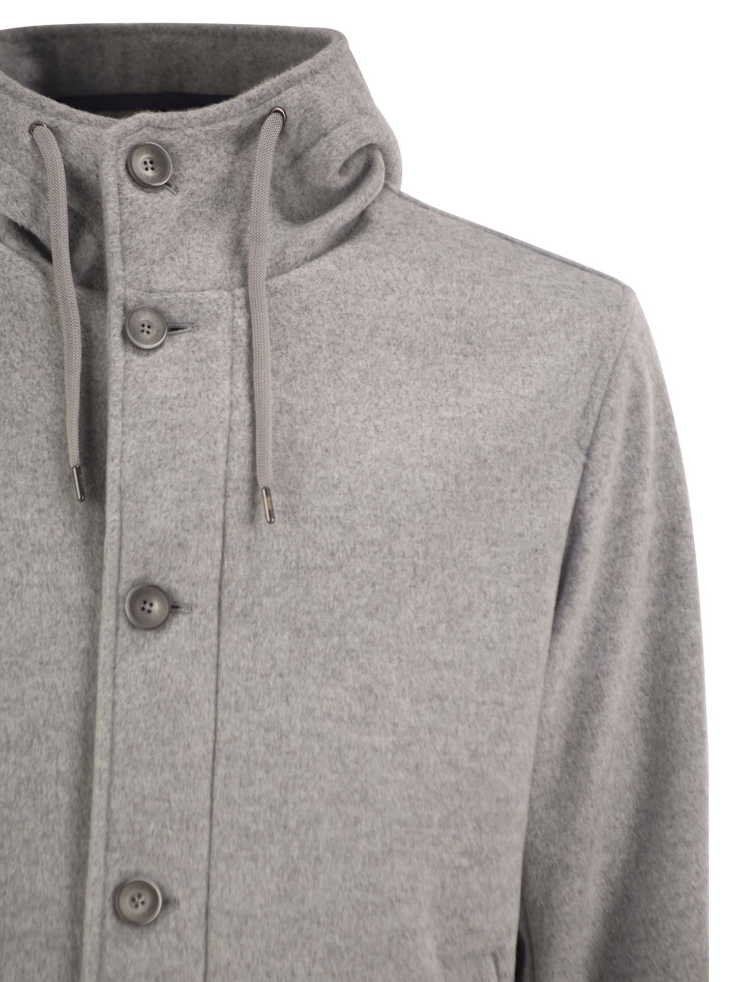 Herno Men Wool-Effect Hooded Jacket HERNO