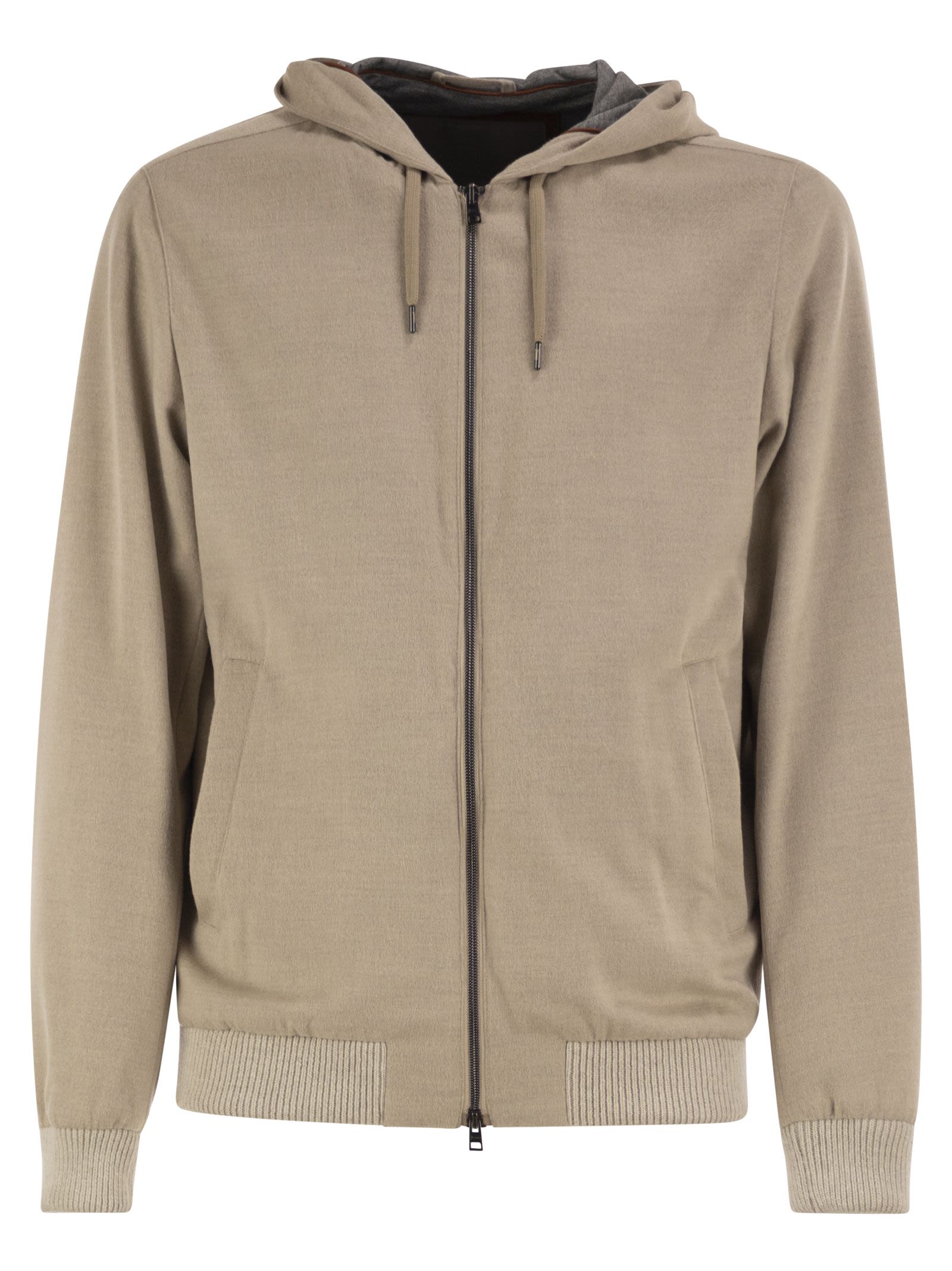 Herno Men Lightweight Hooded Jacket In Wool-Effect Fabric HERNO