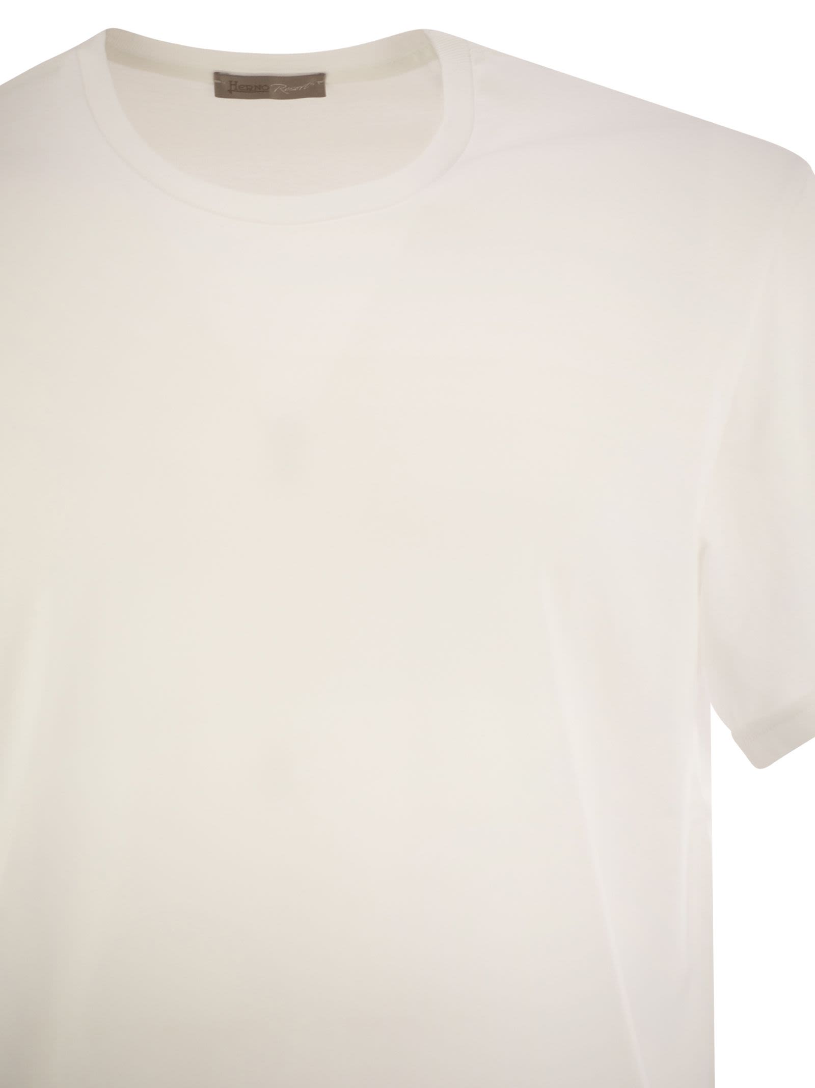 Herno Men Resort T-Shirt In Cotton And Light Stretch Nylon HERNO