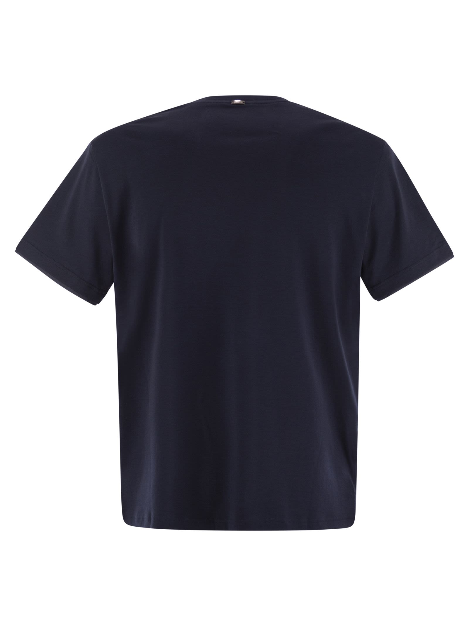 Herno Men Resort T-Shirt In Cotton And Light Stretch Nylon HERNO
