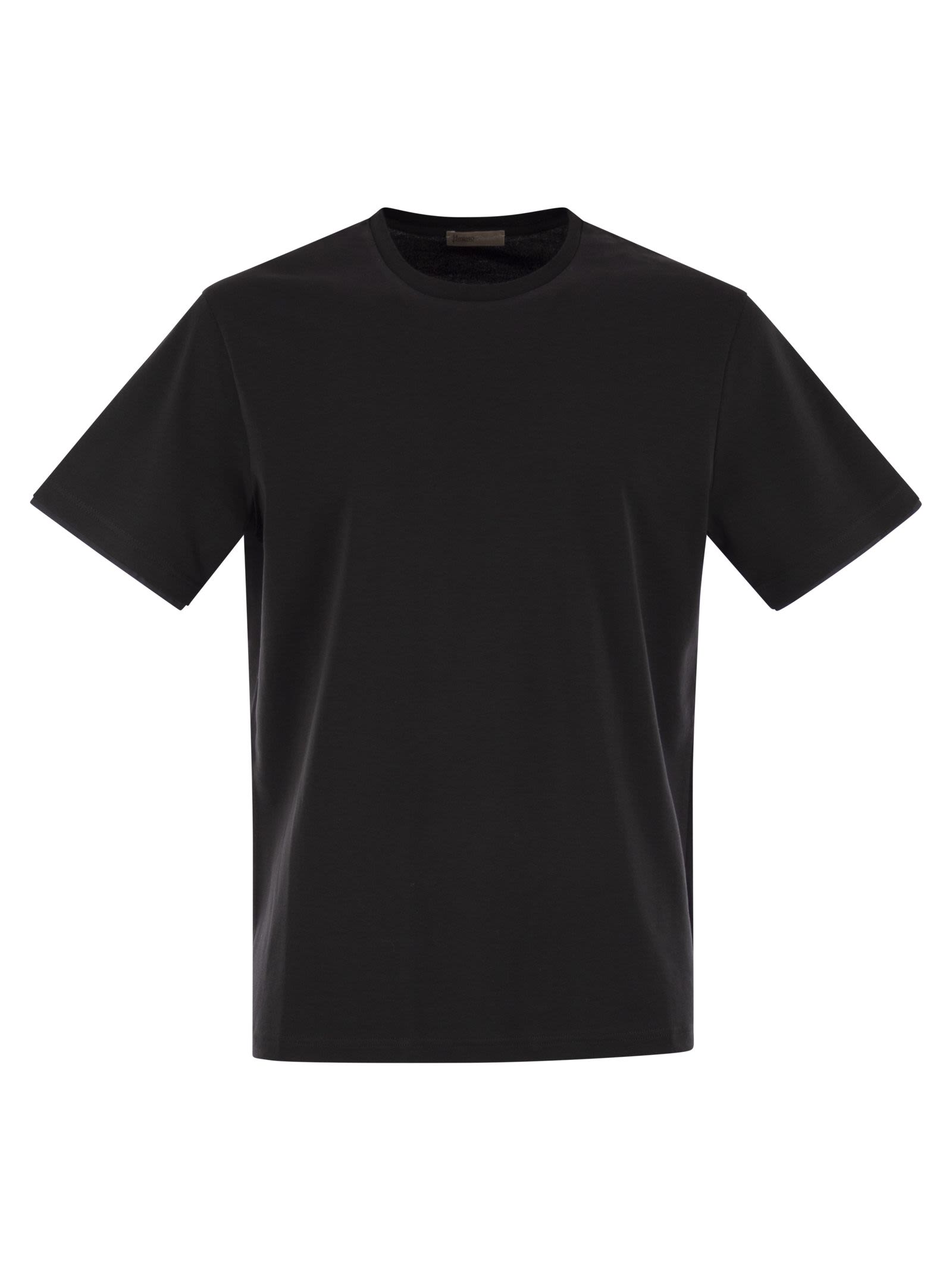Herno Men Resort T-Shirt In Cotton And Light Stretch Nylon HERNO