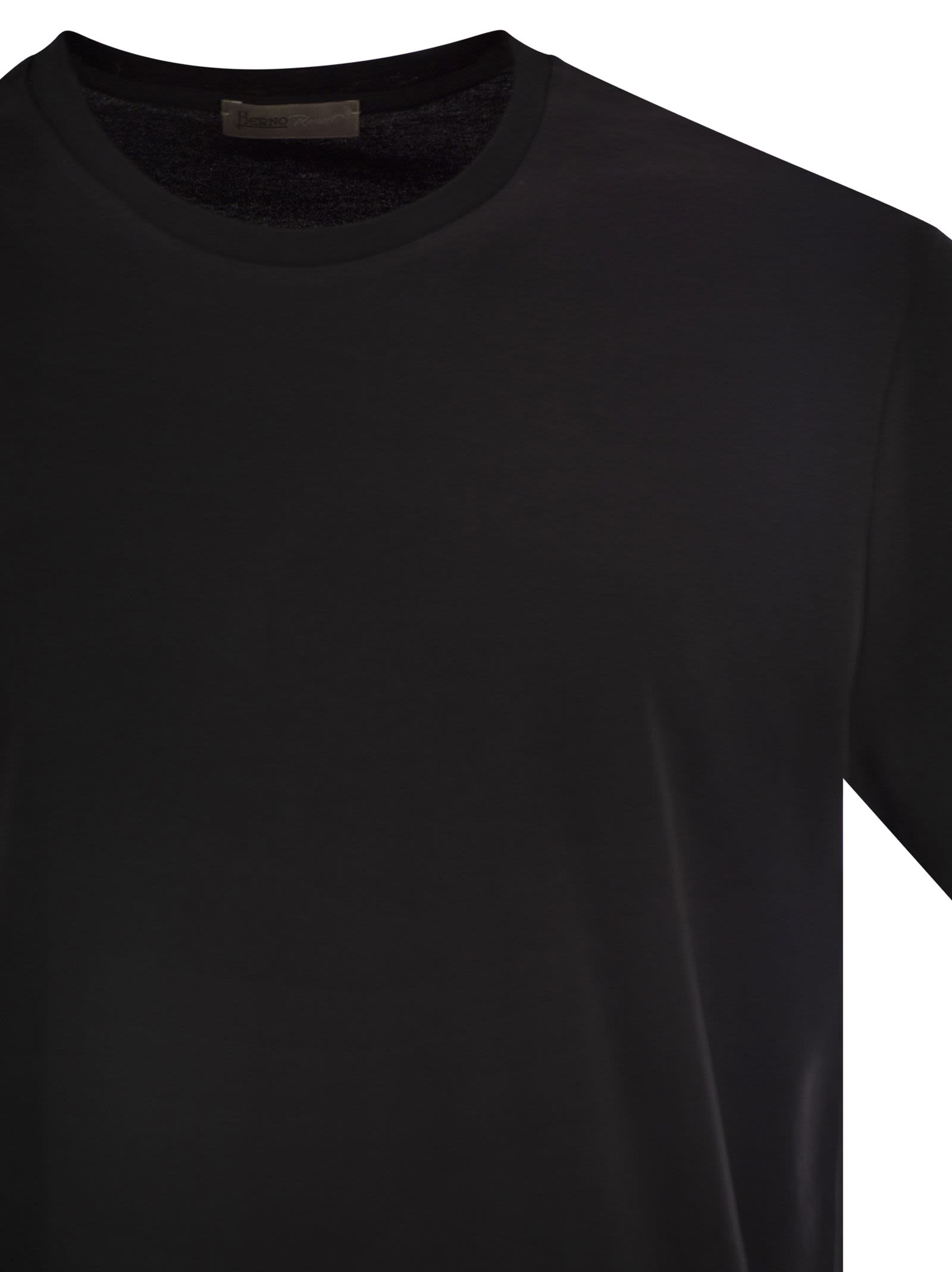Herno Men Resort T-Shirt In Cotton And Light Stretch Nylon HERNO