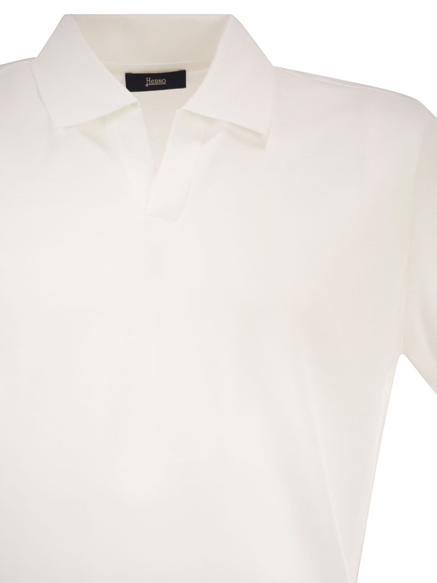 Herno Men Cotton Jersey Polo Shirt With Open Collar HERNO