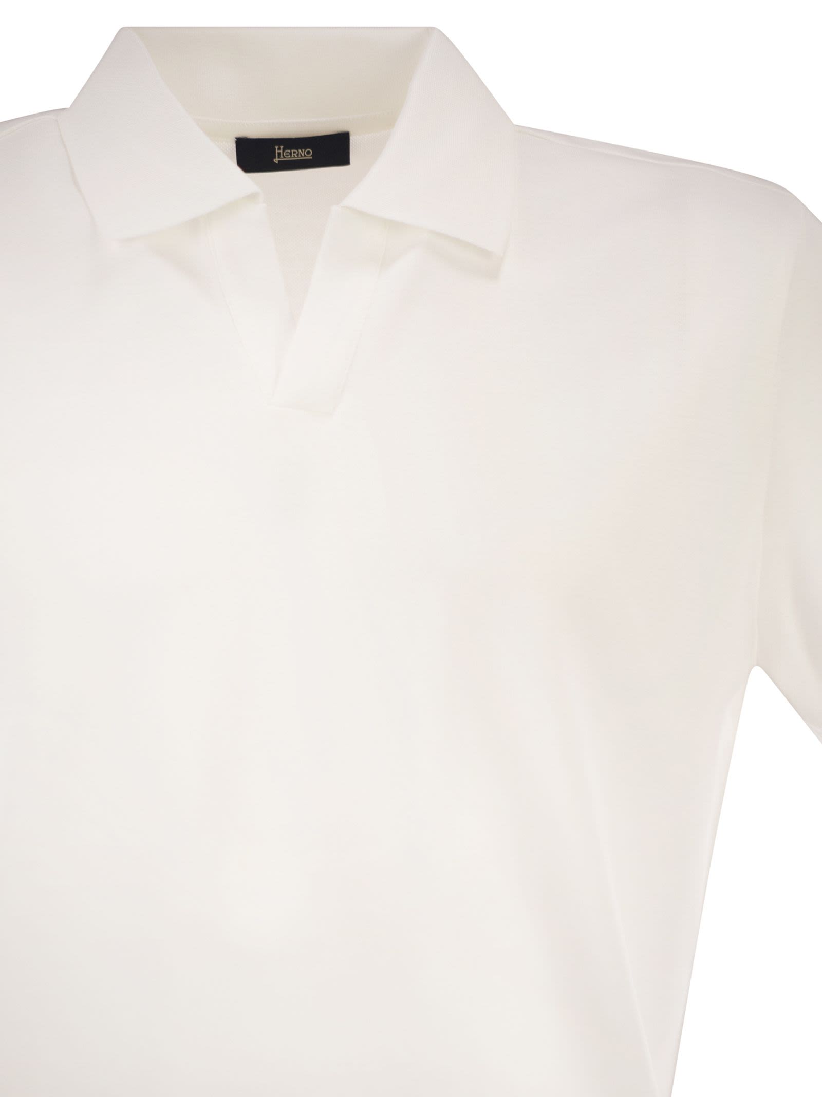 Herno Men Cotton Jersey Polo Shirt With Open Collar HERNO