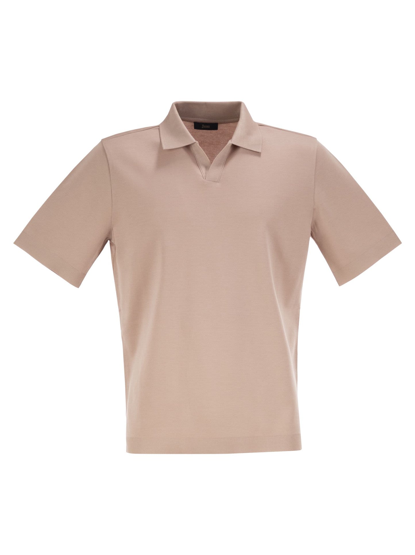 Herno Men Cotton Jersey Polo Shirt With Open Collar HERNO