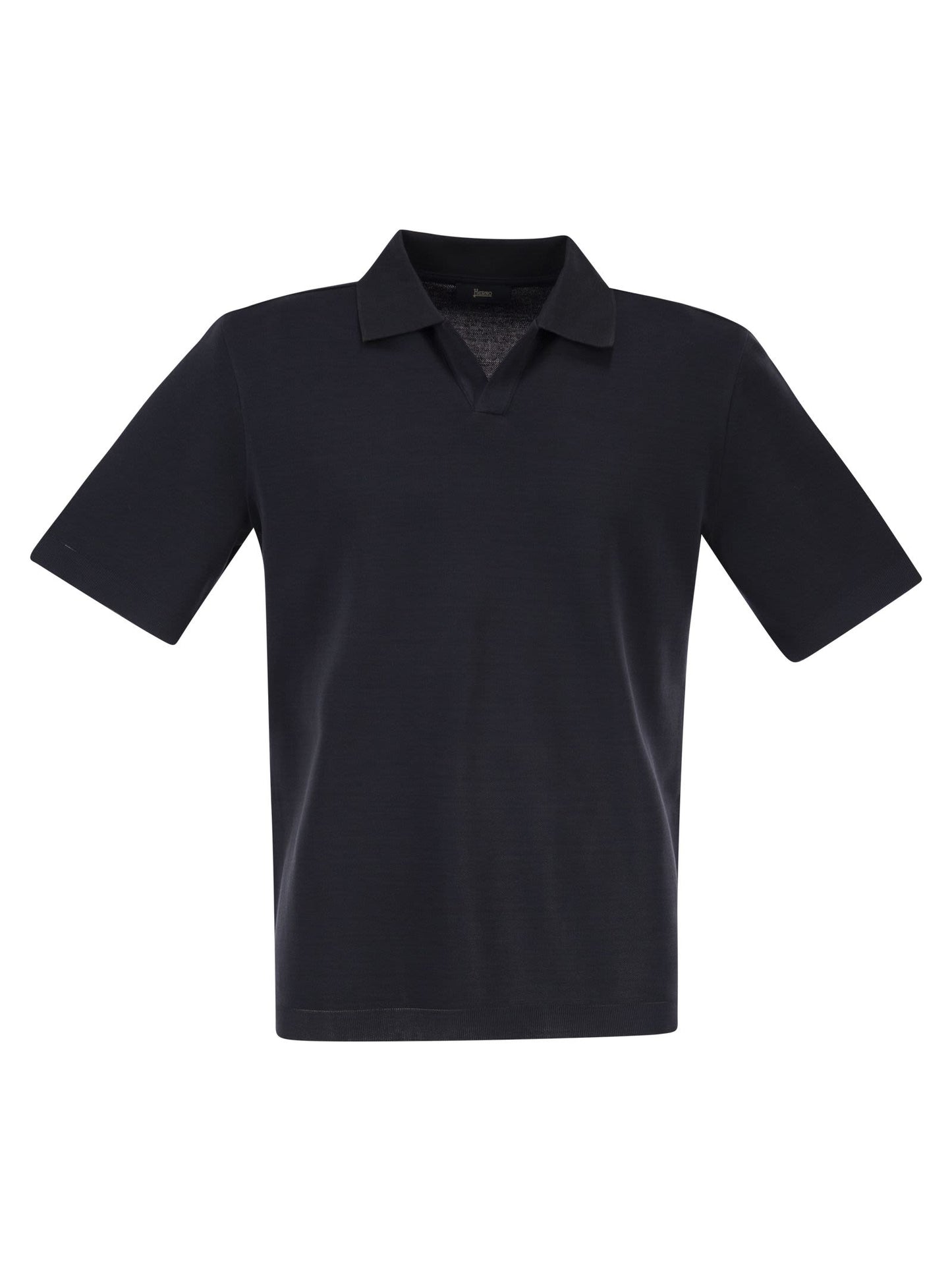 Herno Men Cotton Jersey Polo Shirt With Open Collar HERNO