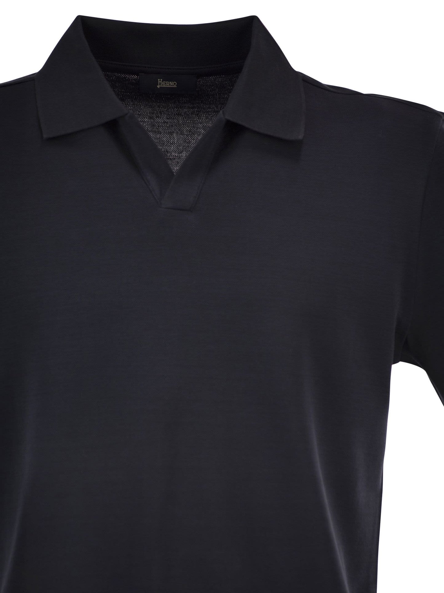 Herno Men Cotton Jersey Polo Shirt With Open Collar HERNO