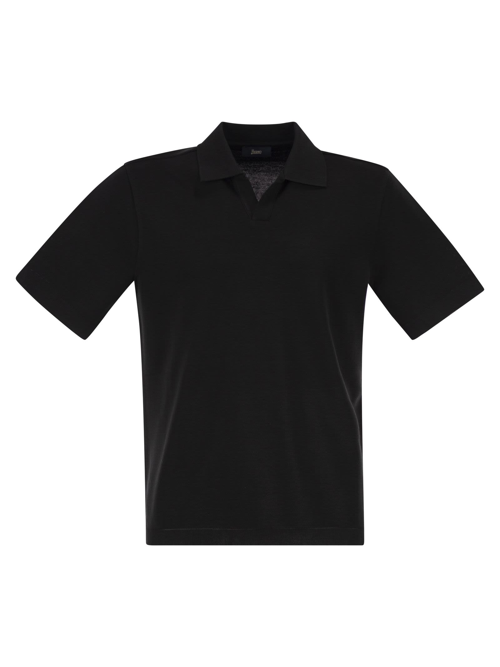 Herno Men Cotton Jersey Polo Shirt With Open Collar HERNO