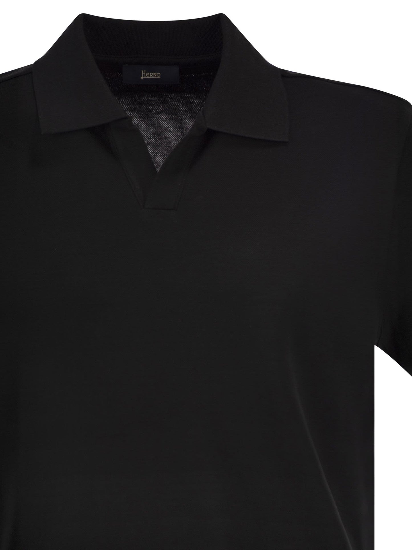 Herno Men Cotton Jersey Polo Shirt With Open Collar HERNO