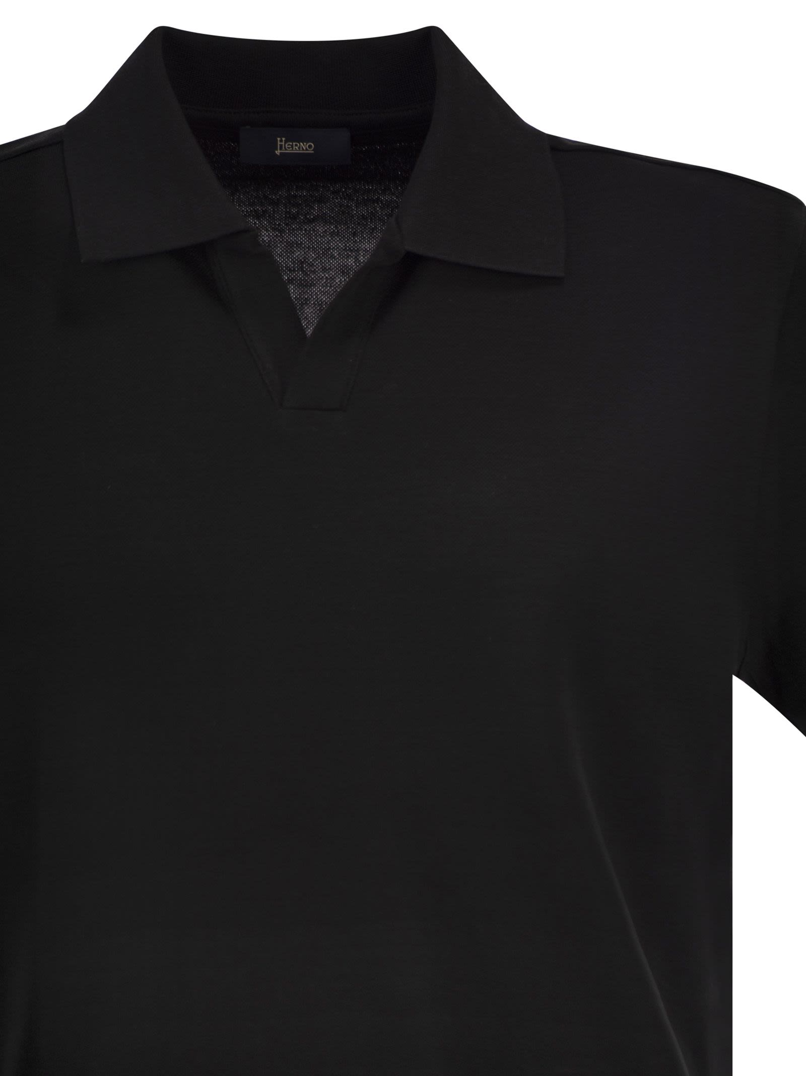 Herno Men Cotton Jersey Polo Shirt With Open Collar HERNO