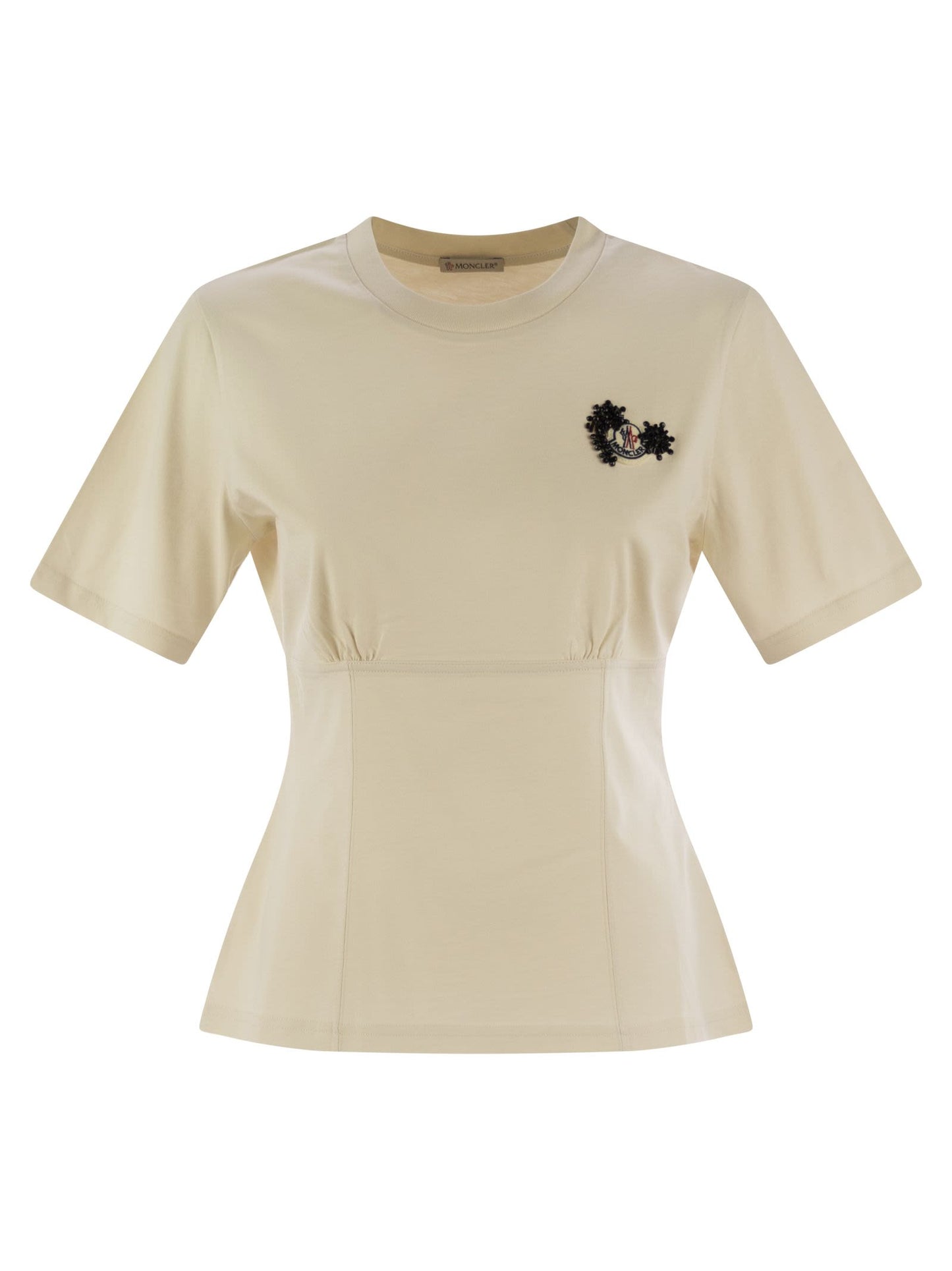 Moncler Women Cotton T-Shirt With Handmade Beads MONCLER