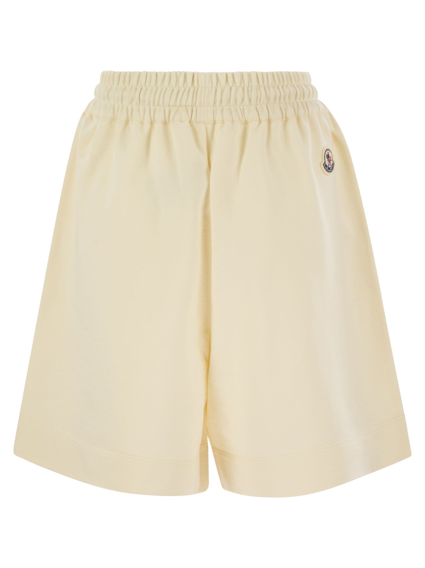 Moncler Women Cotton Shorts With Logo Patch MONCLER