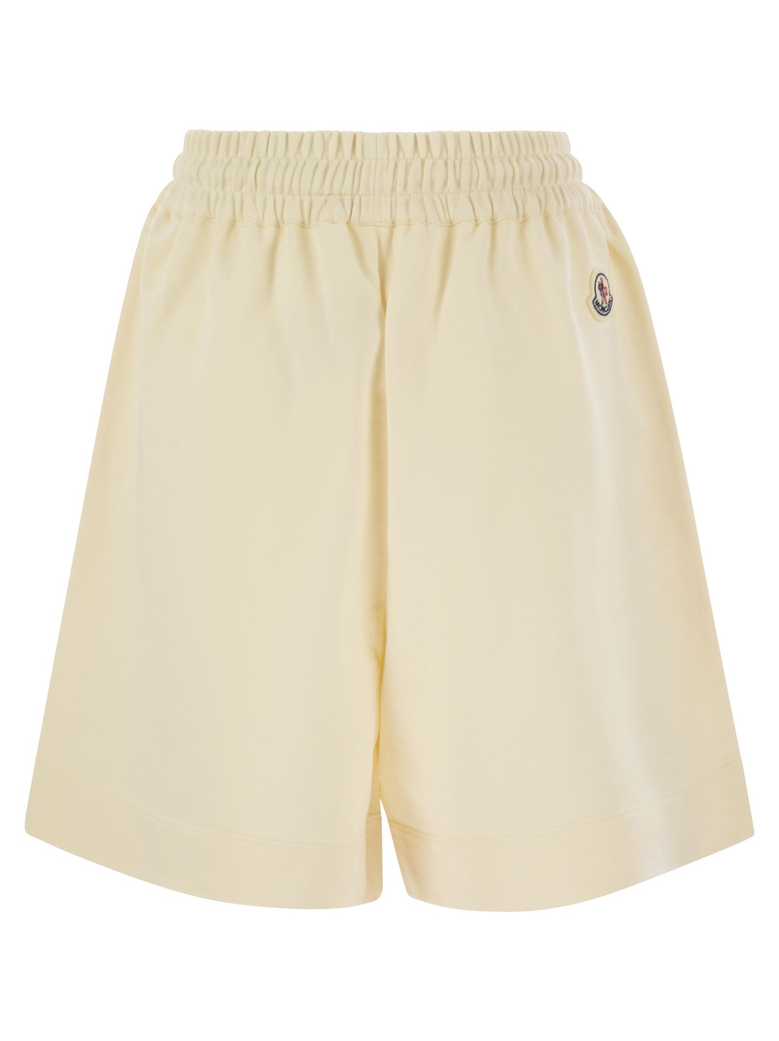 Moncler Women Cotton Shorts With Logo Patch MONCLER