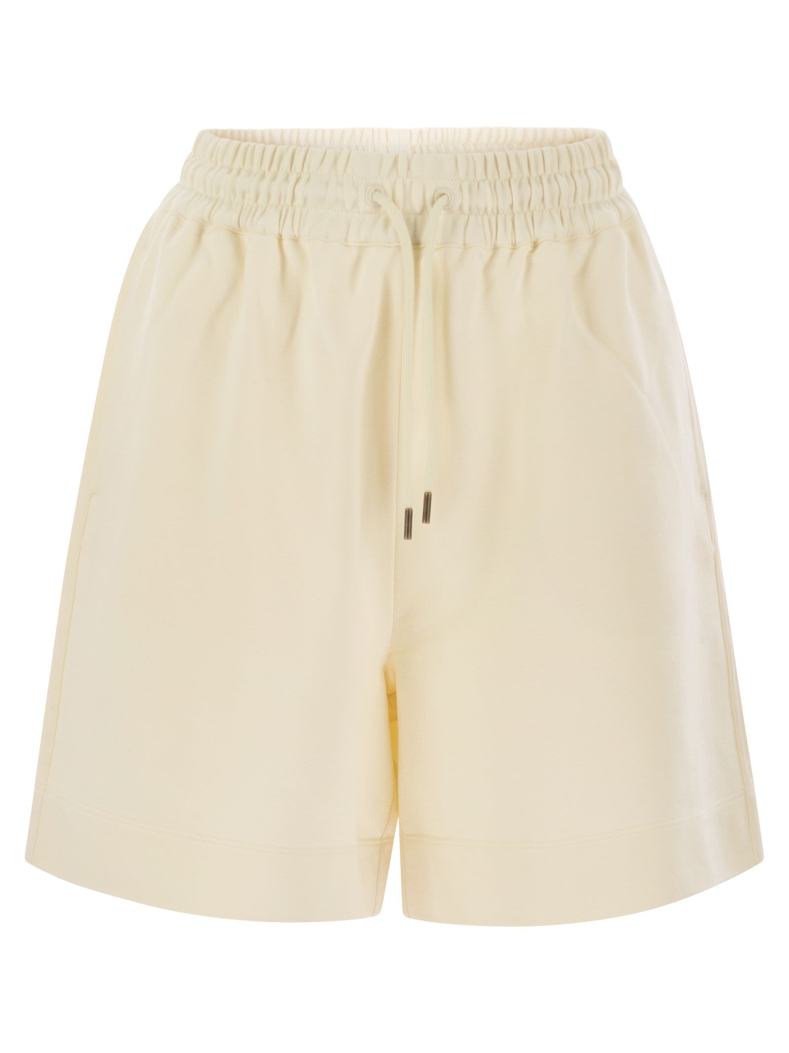 Moncler Women Cotton Shorts With Logo Patch MONCLER