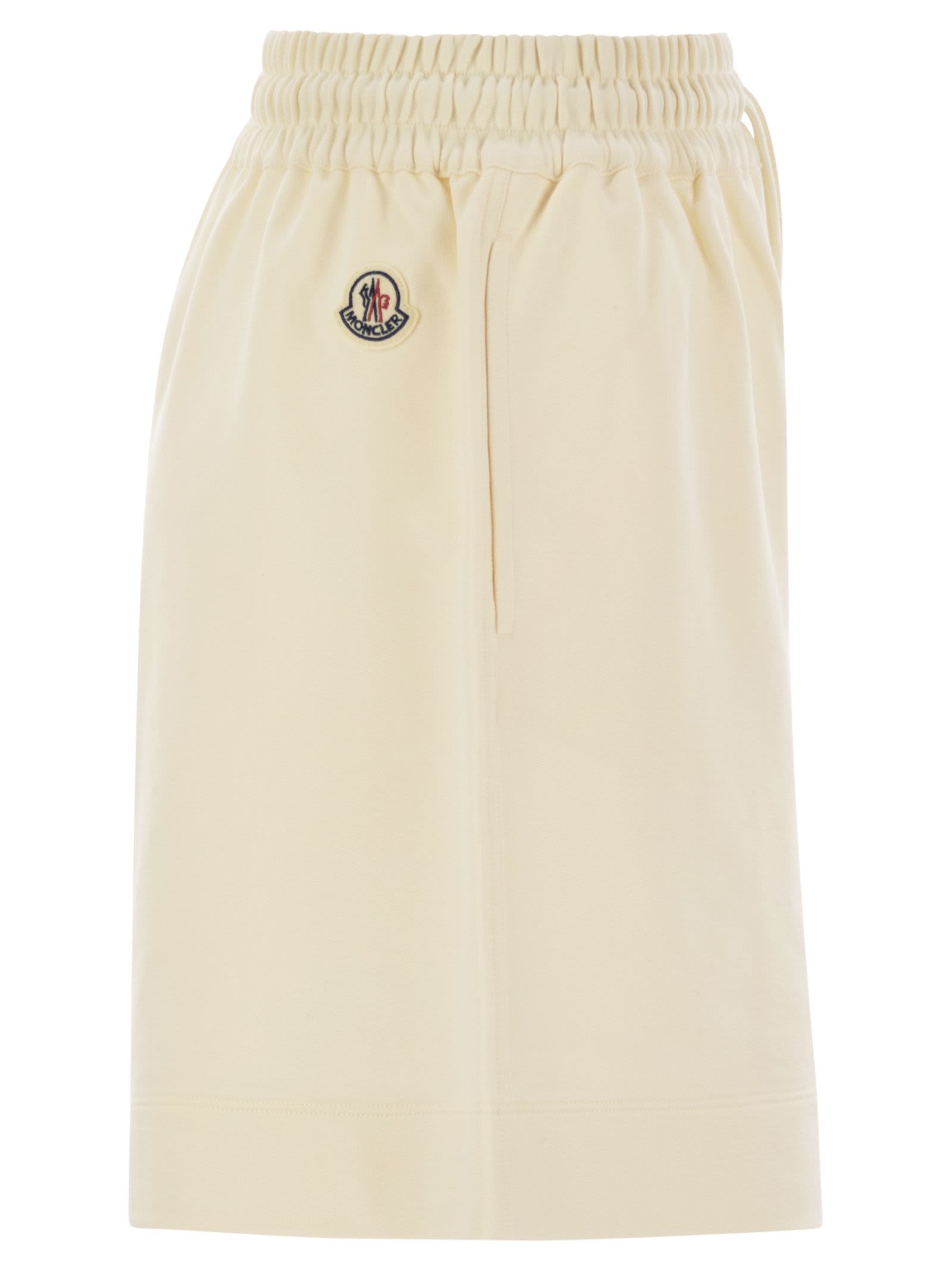 Moncler Women Cotton Shorts With Logo Patch MONCLER