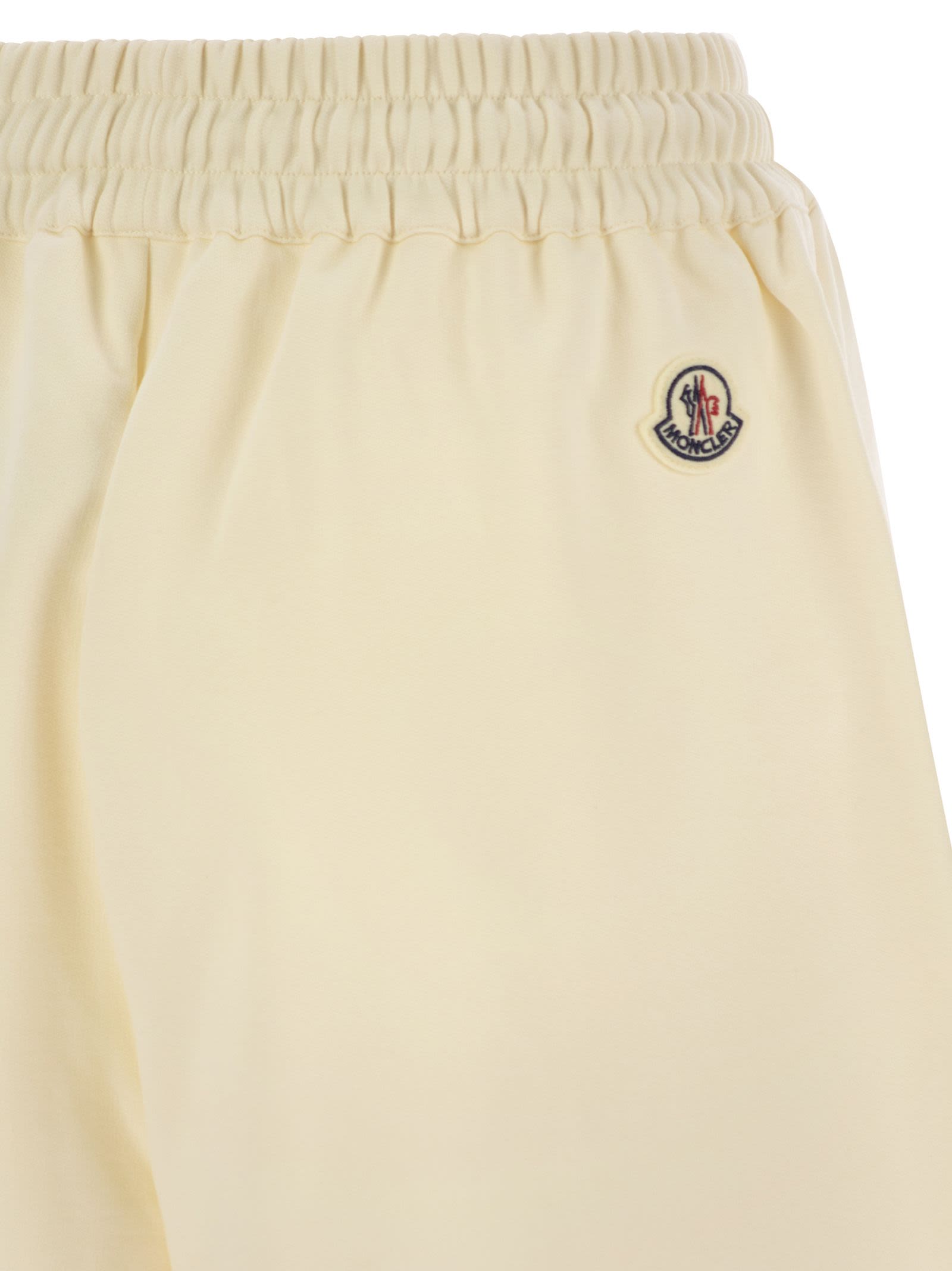 Moncler Women Cotton Shorts With Logo Patch MONCLER