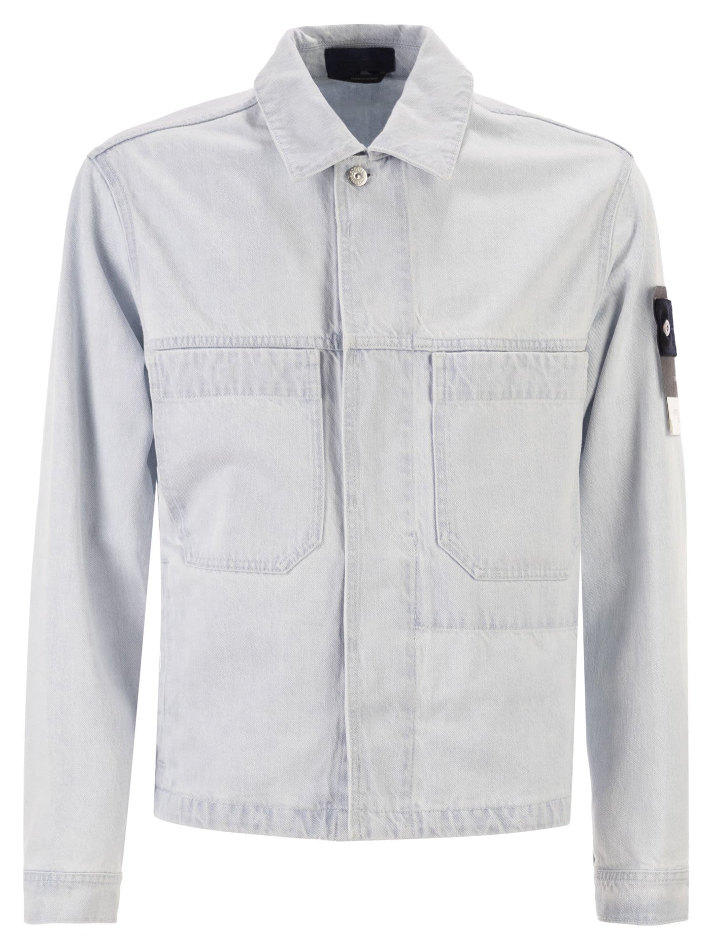 Stone Island Men Regular Fit Overshirt In Lightweight Cotton Denim