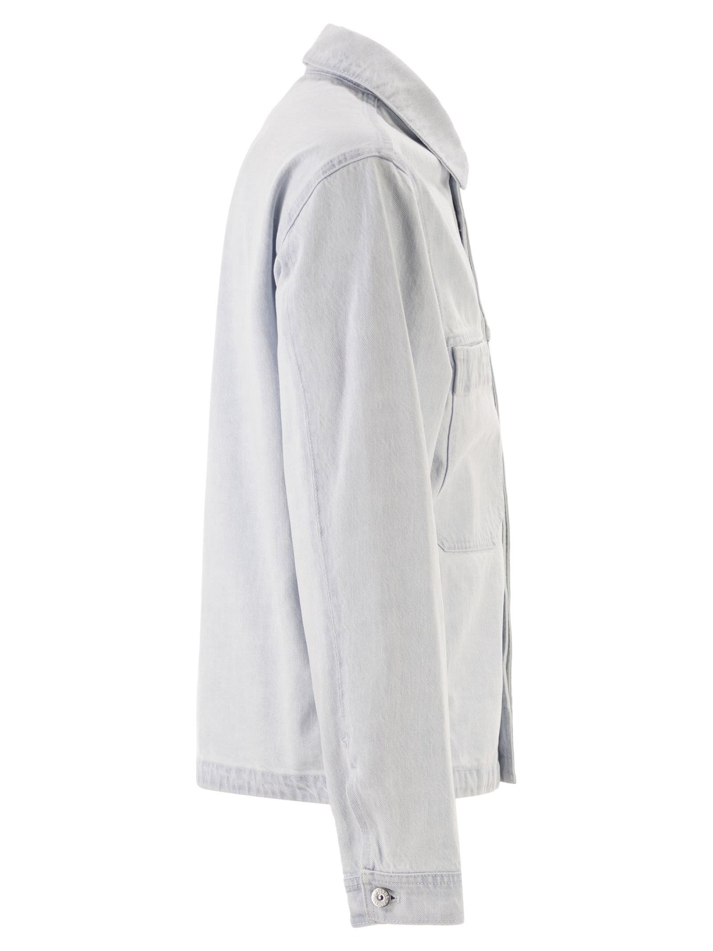 Stone Island Men Regular Fit Overshirt In Lightweight Cotton Denim