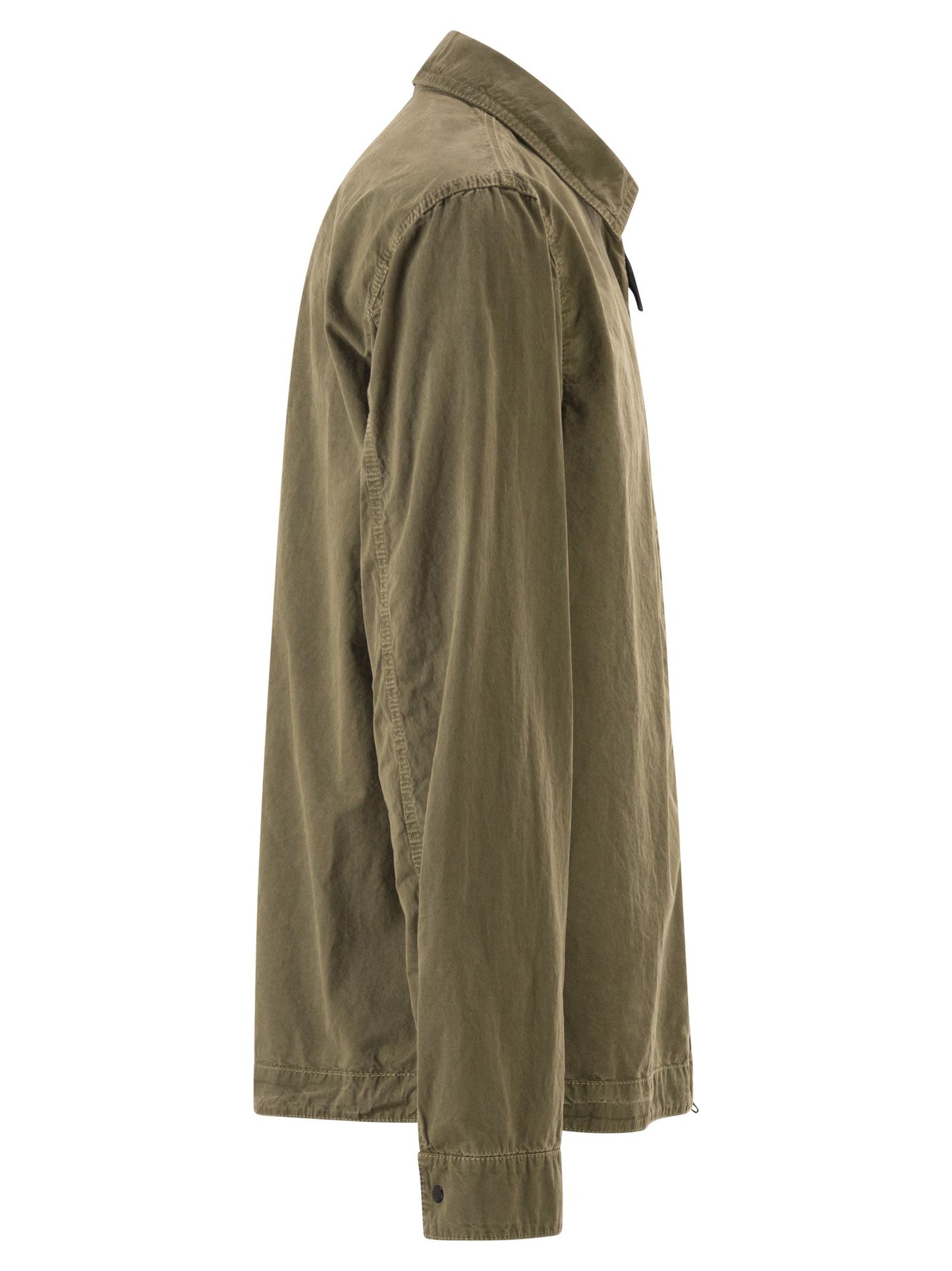 Stone Island Men Regular Fit Overshirt With Zip And Pocket