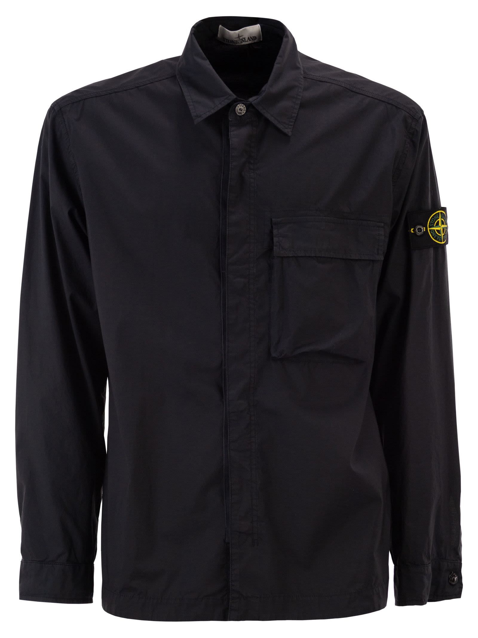 Stone Island Men Comfort Fit Overshirt With Press Studs STONE ISLAND