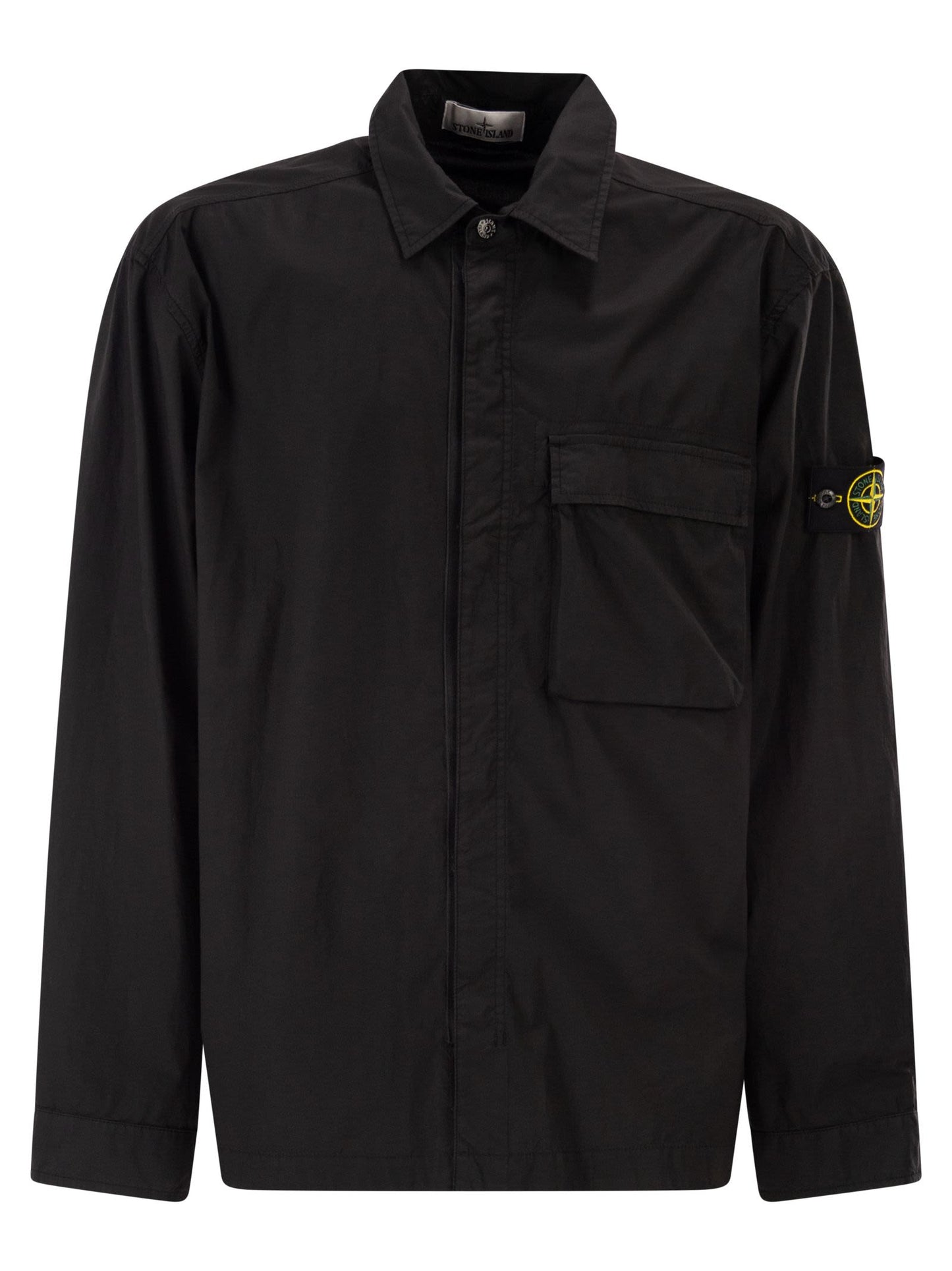 Stone Island Men Comfort Fit Overshirt With Press Studs STONE ISLAND
